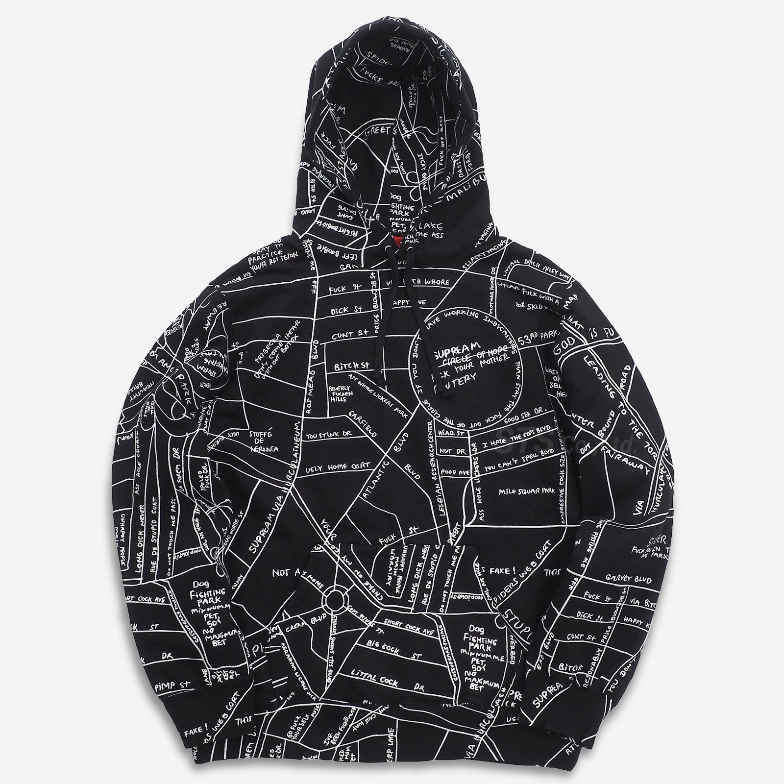 【 M Black 】 Gonz Map Hooded Sweatshirt