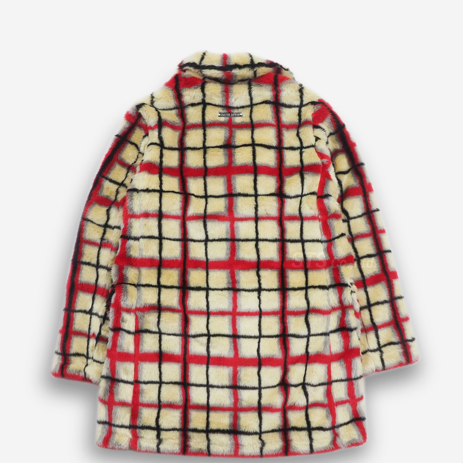 Supreme/Jean Paul Gaultier Double Breasted Plaid Faux Fur Coat ...