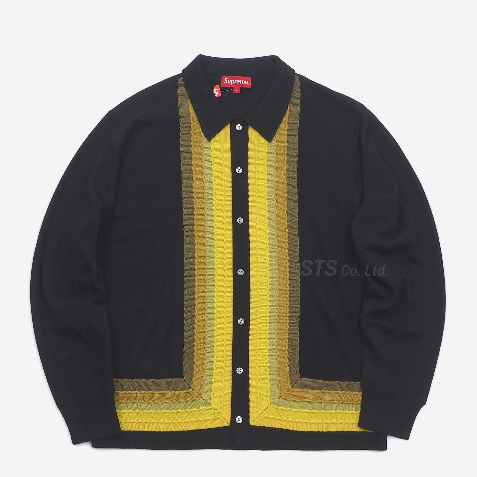 トップスsupreme striped polo sweater - カーディガン
