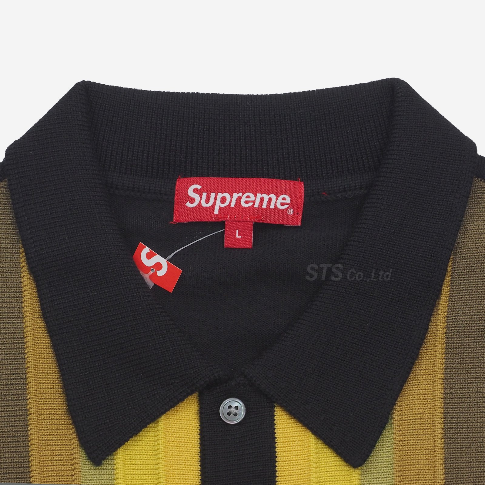 supreme Corner Stripe Polo Sweater Lサイズ