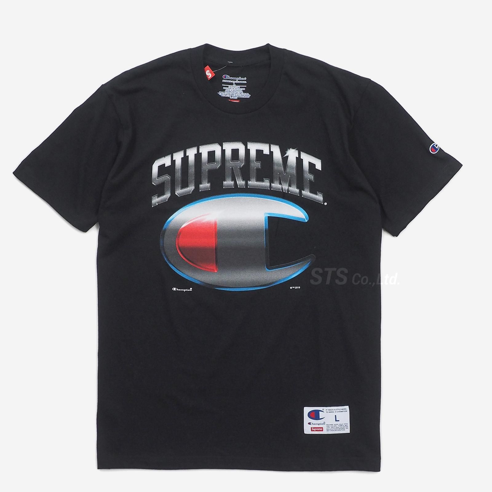 黒S Supreme Champion Chrome Crewneckスウェット