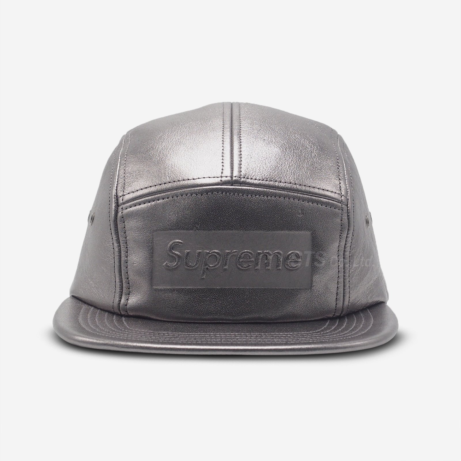 supreme Pebbled Leather Camp Cap 黒