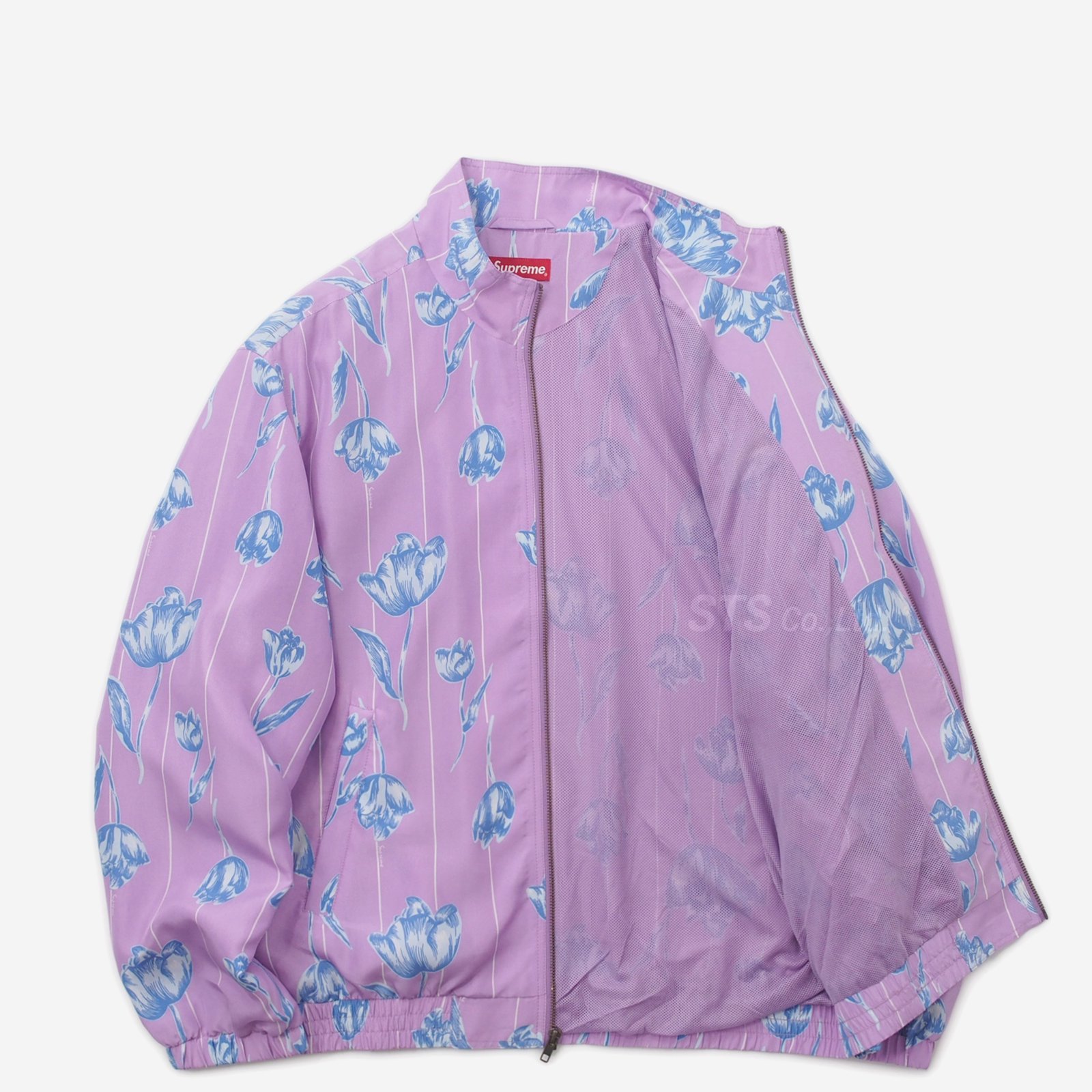 supreme floral silk track jacket 黒 XLメンズ