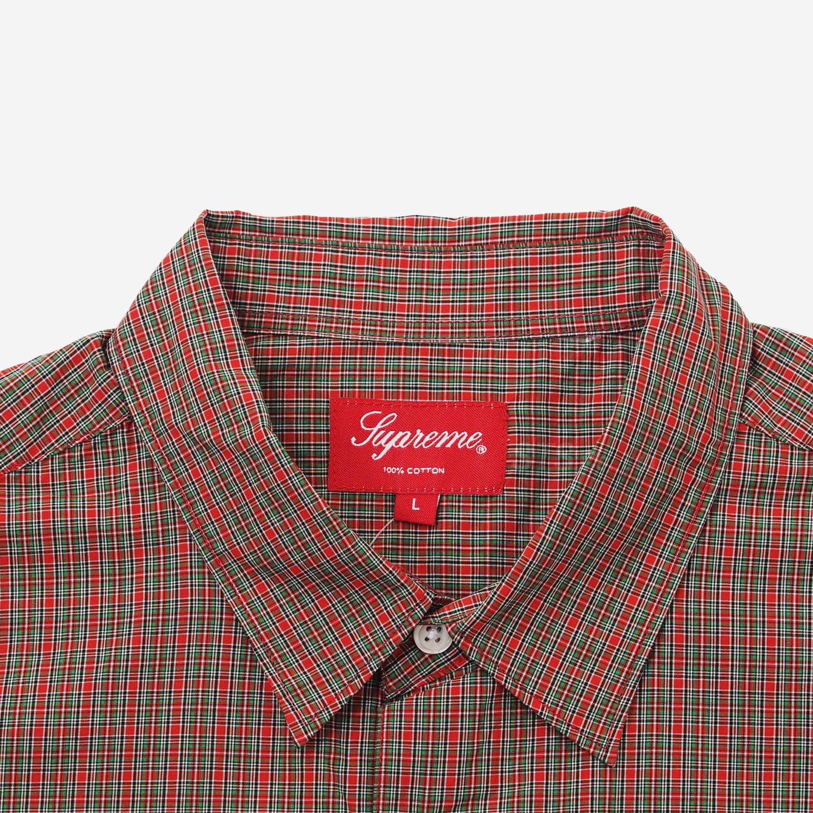 Supreme Plaid S/S Shirt Color:Red Size:L