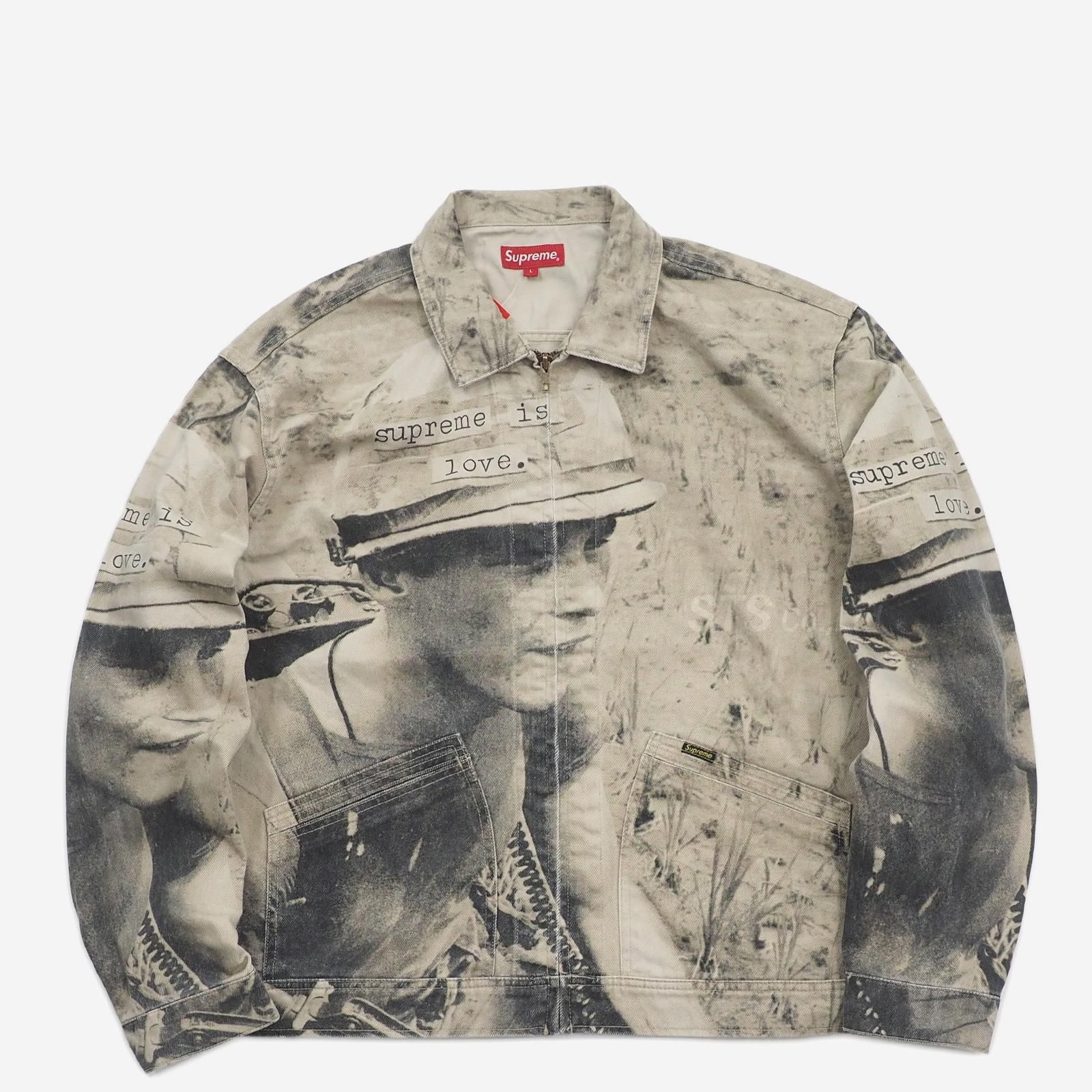 Gジャン/デニムジャケットSupreme supreme is love denim L セットアップ