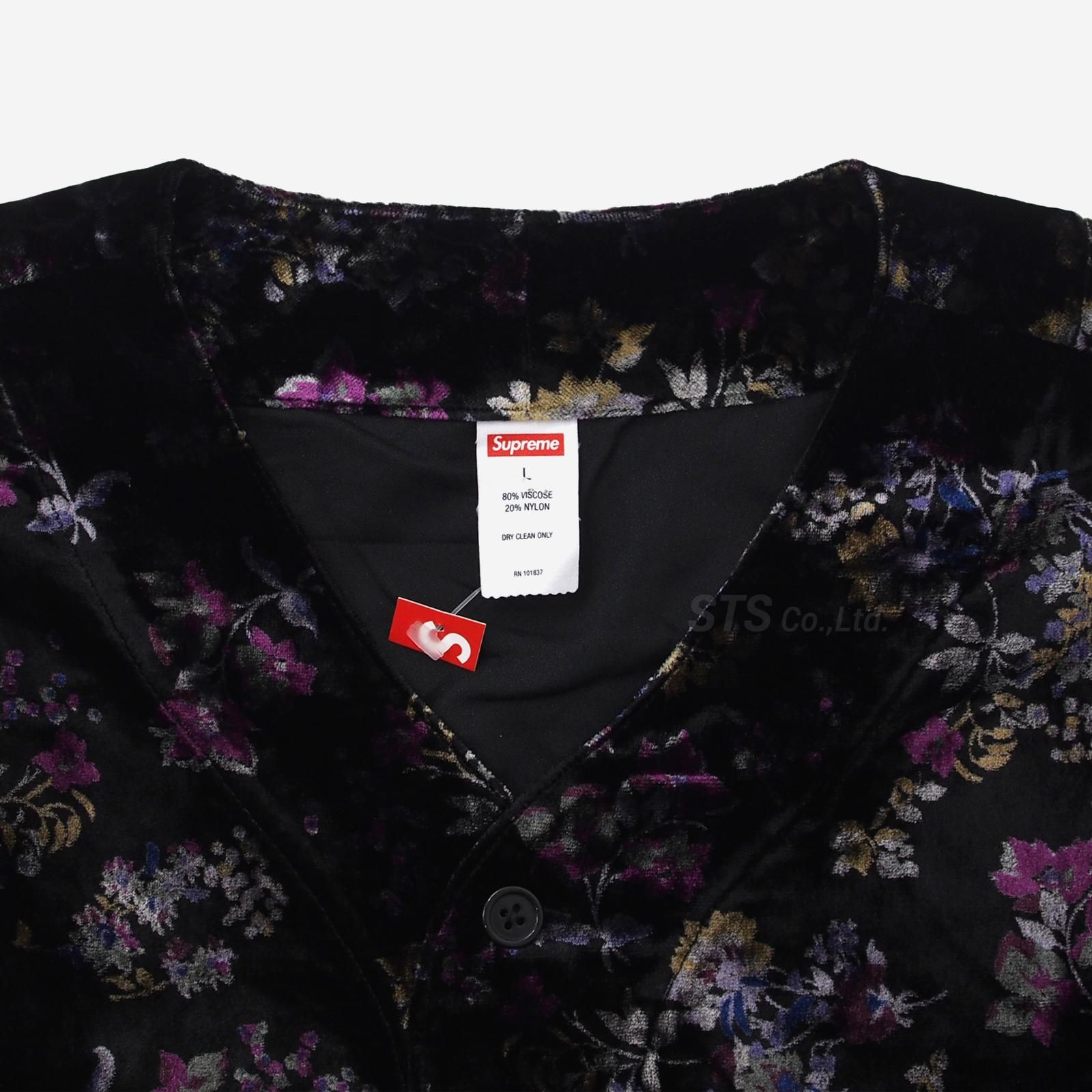 Supreme - Floral Velour Baseball Jersey - UG.SHAFT