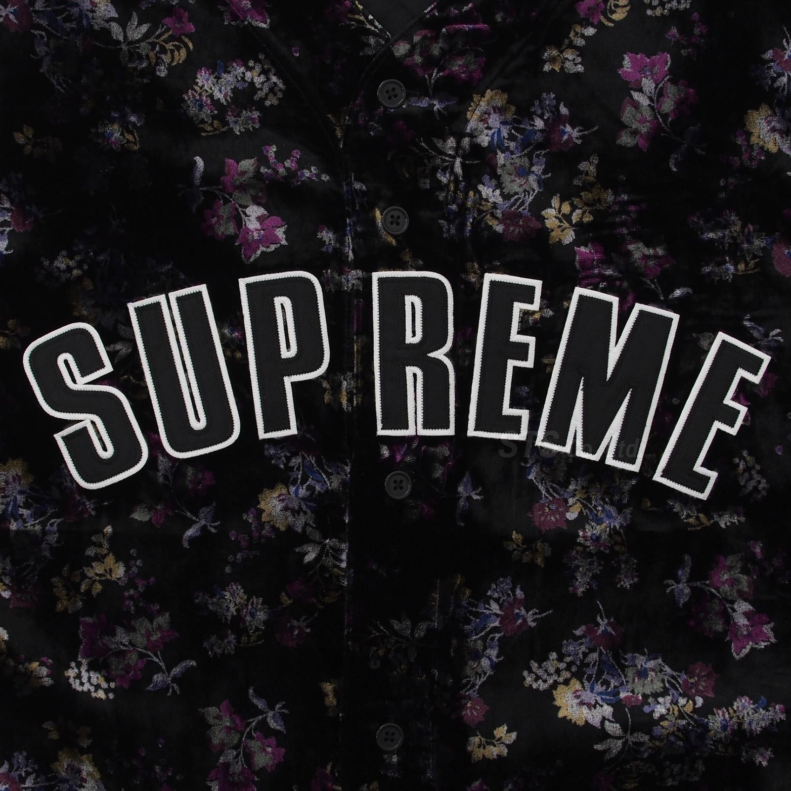 早割販売中 M Supreme Floral Velour Baseball Jersey | w.ouni.org