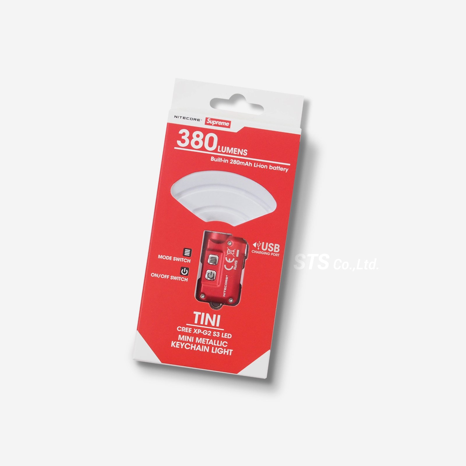 supreme nitecore tini keychain light red