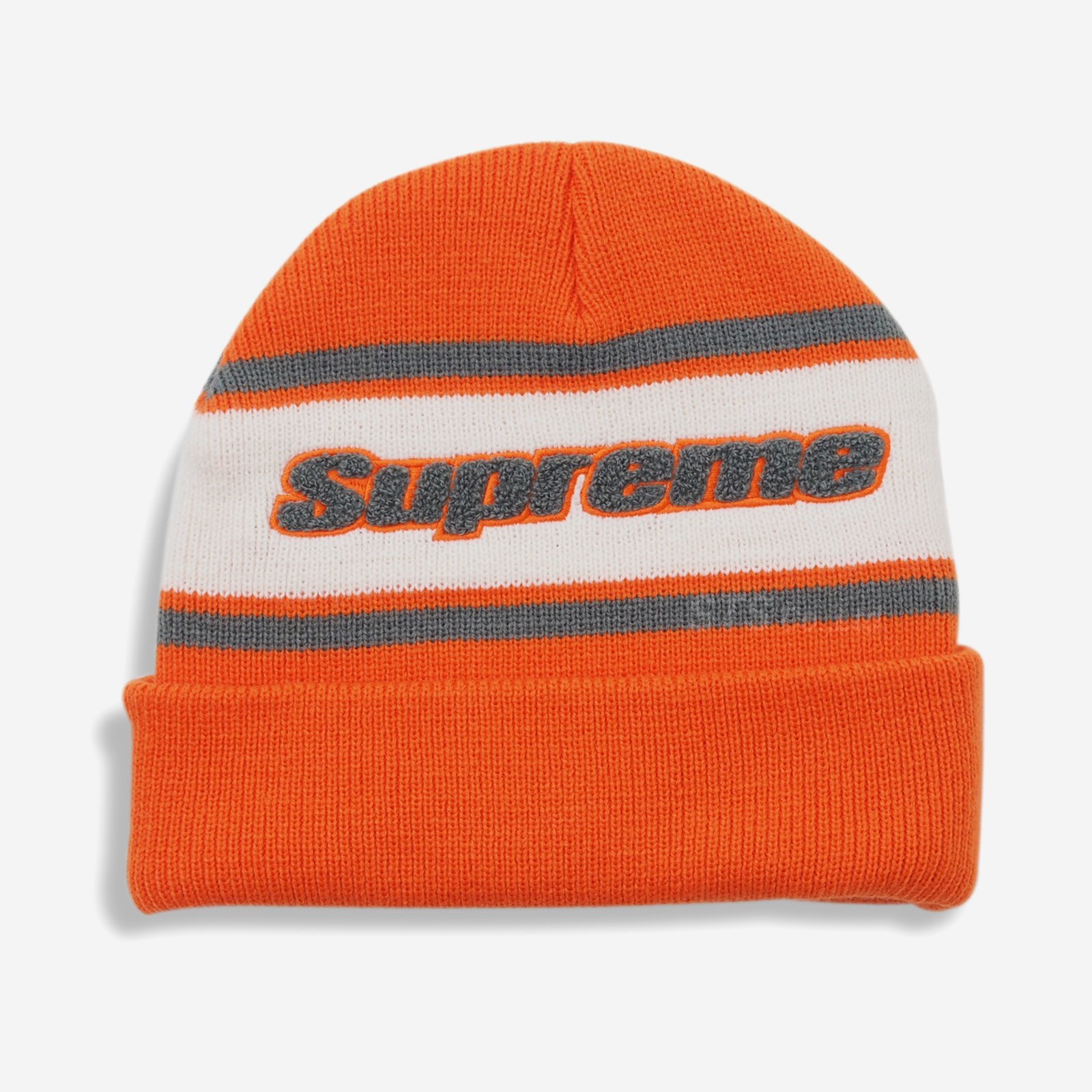 美品 Supreme 19FW Chenille Stripe Beanieカラーブラック - 帽子