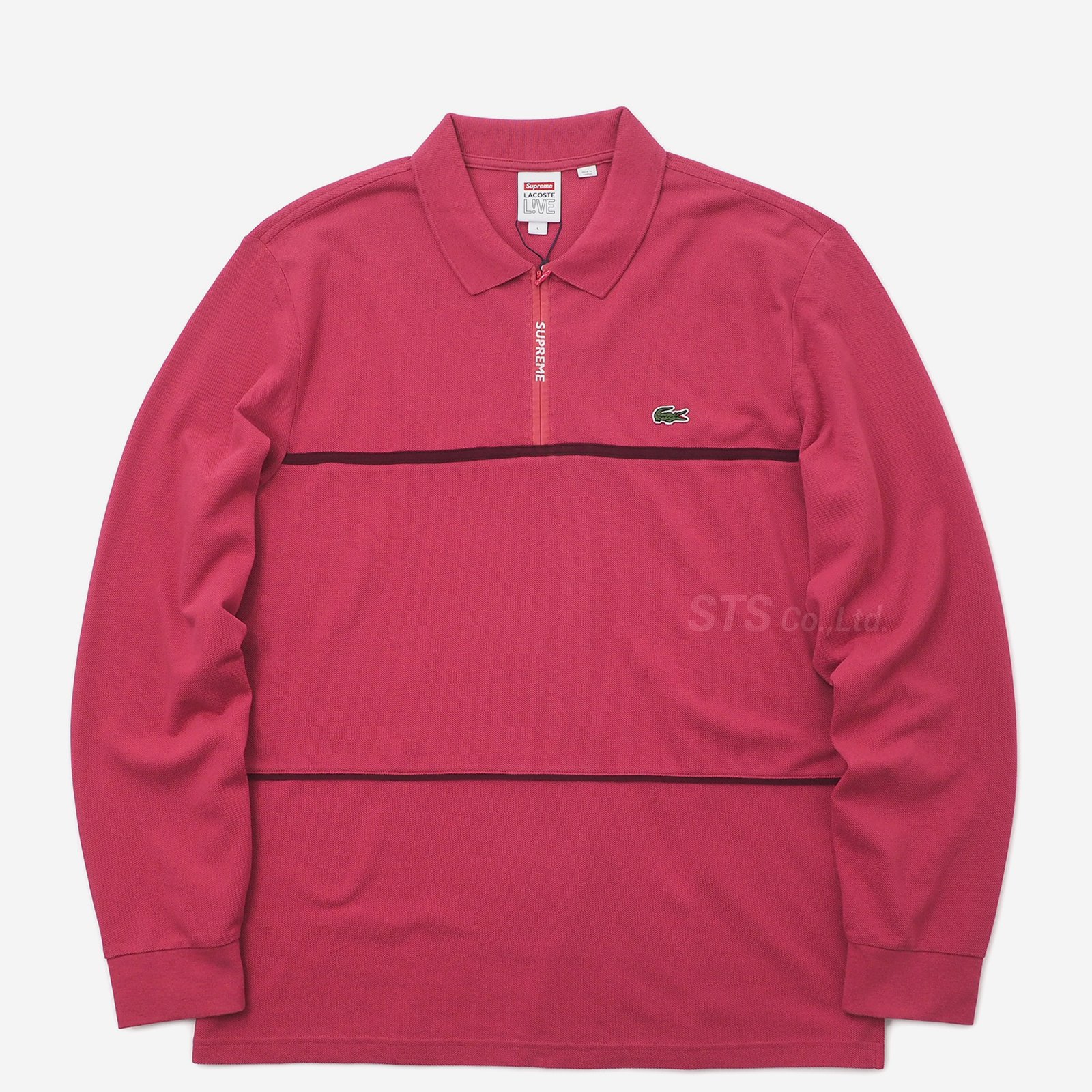 Supreme/LACOSTE Pique Zip L/S Polo - UG.SHAFT