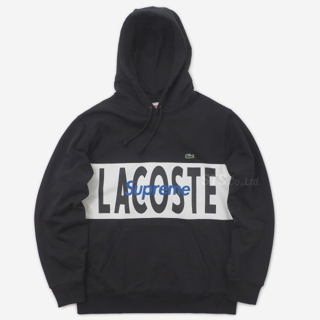 Supreme/LACOSTE Logo Panel Hooded Sweatshirt
