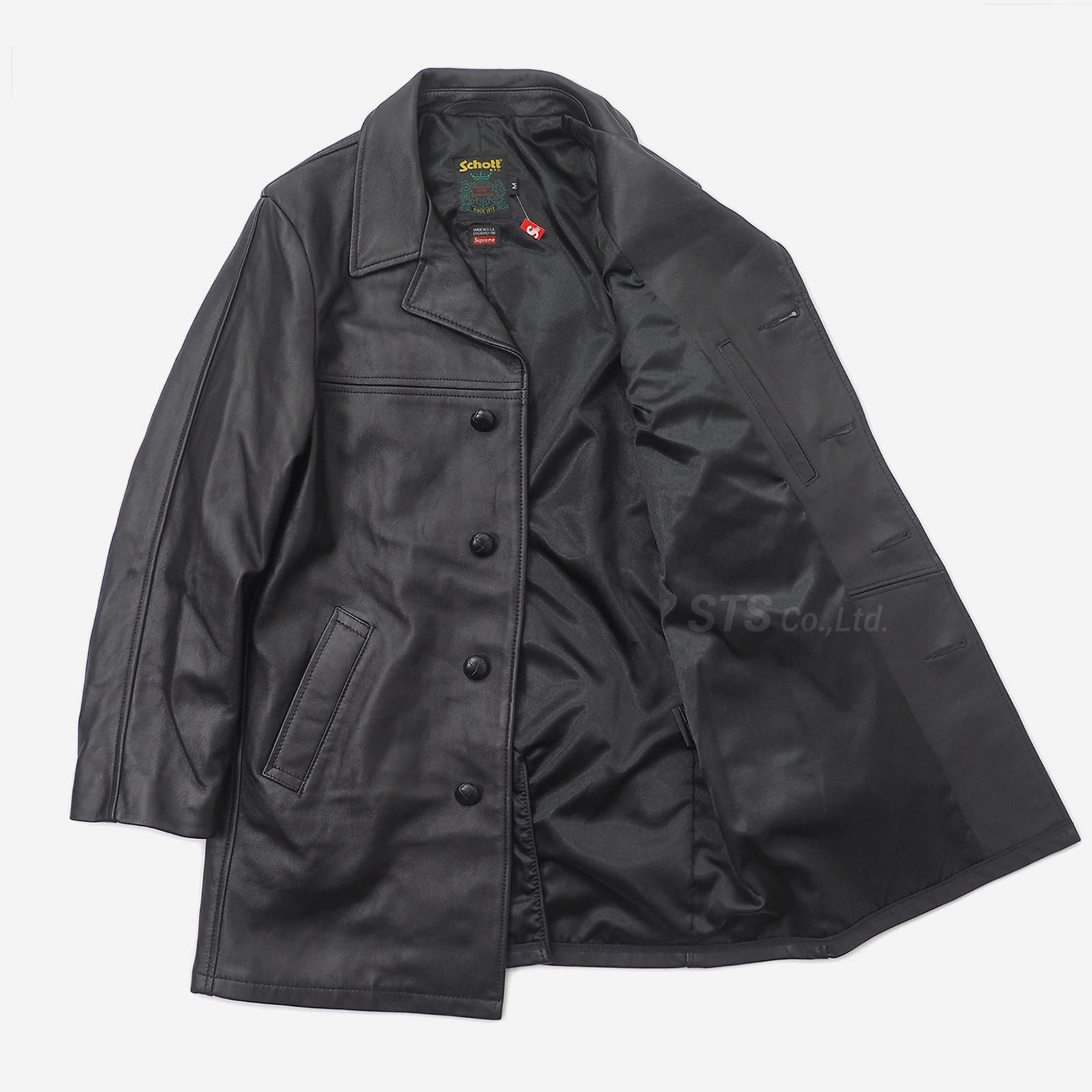 Supreme x Schott Leather Overcoat M レザー-