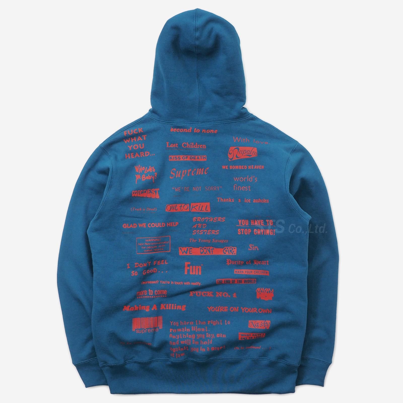 supreme stop crying hooded sweatshirt