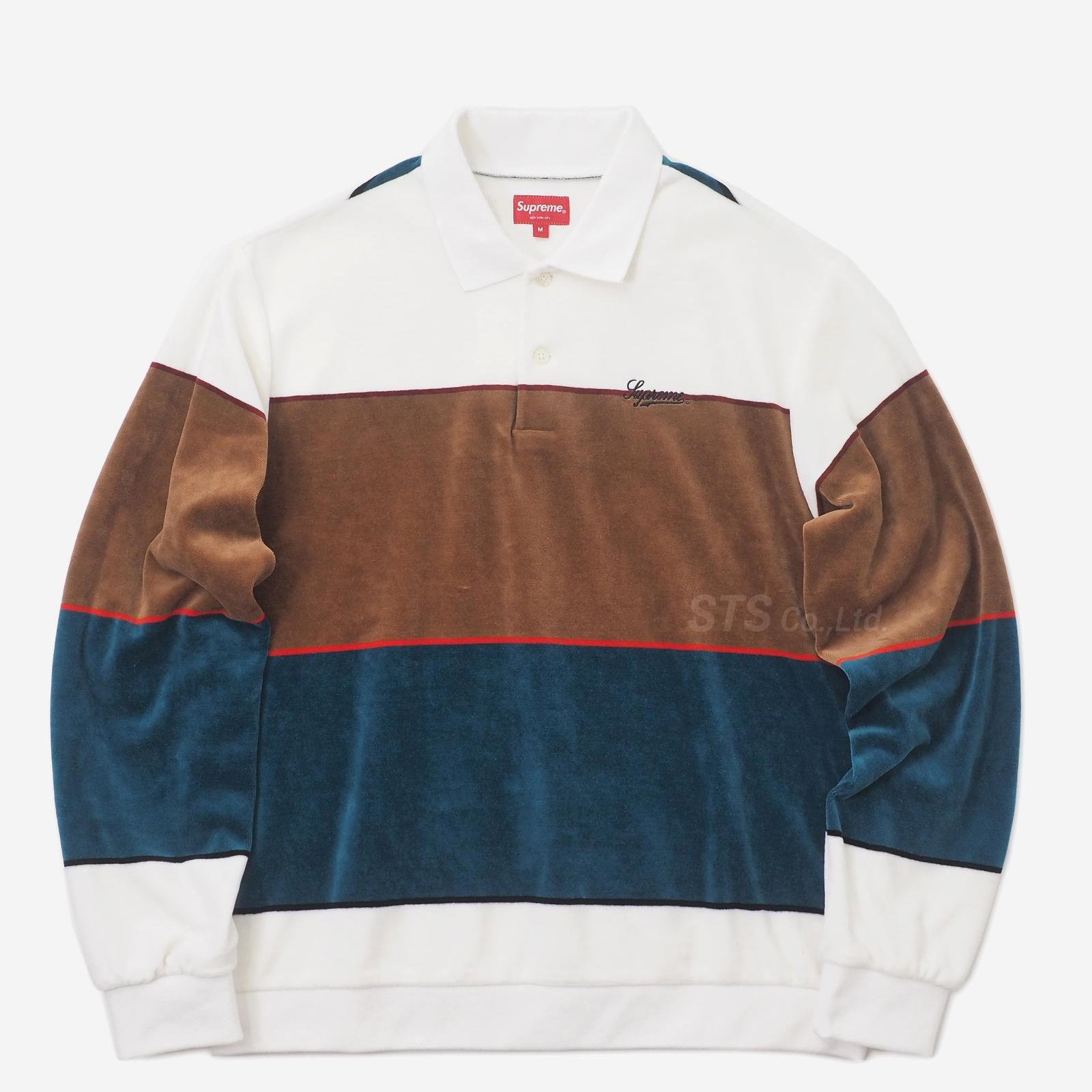 ポロシャツsupreme Stripe Velour L/S Polo XL