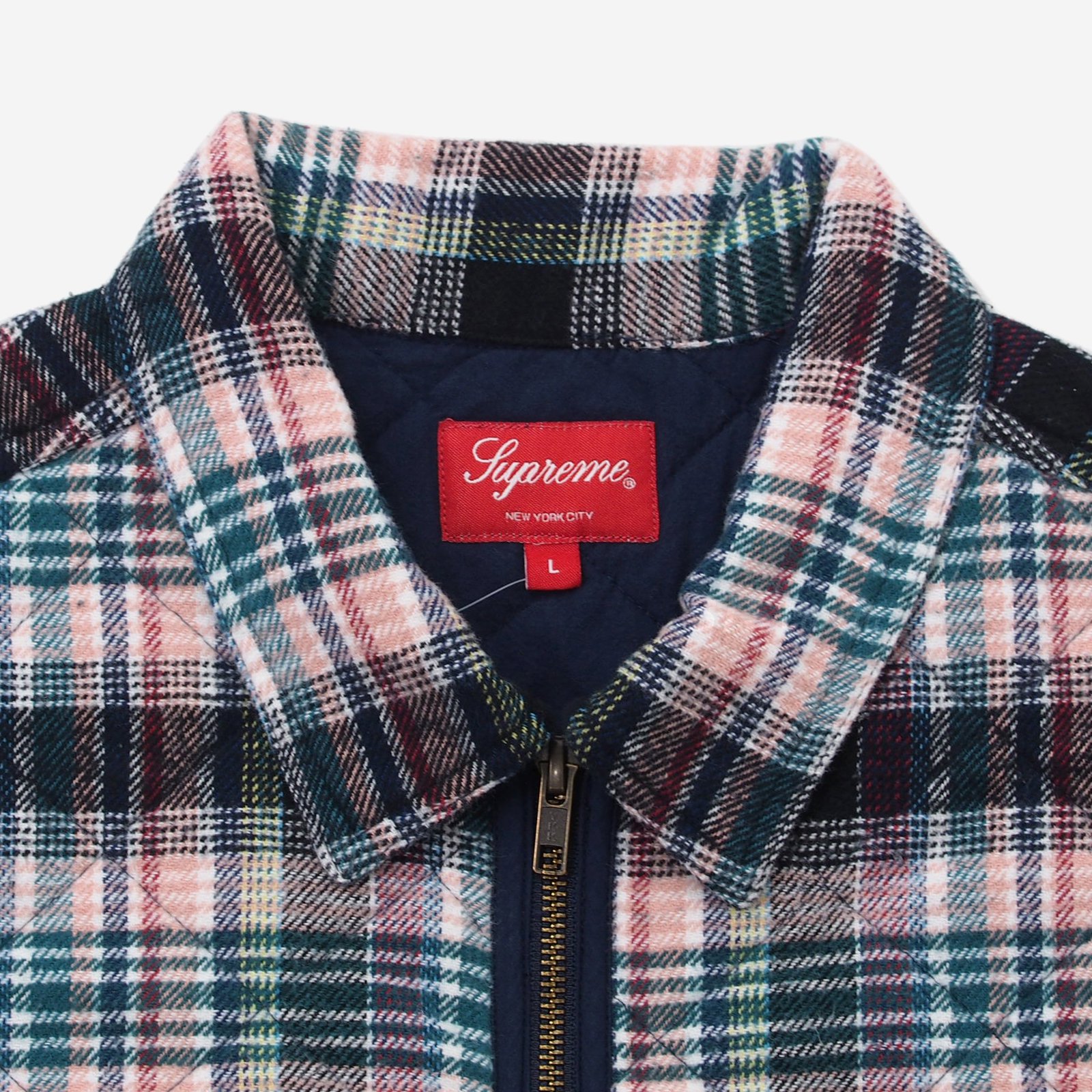 超格安 supreme quilted zip flannel ジップフランネル シャツ