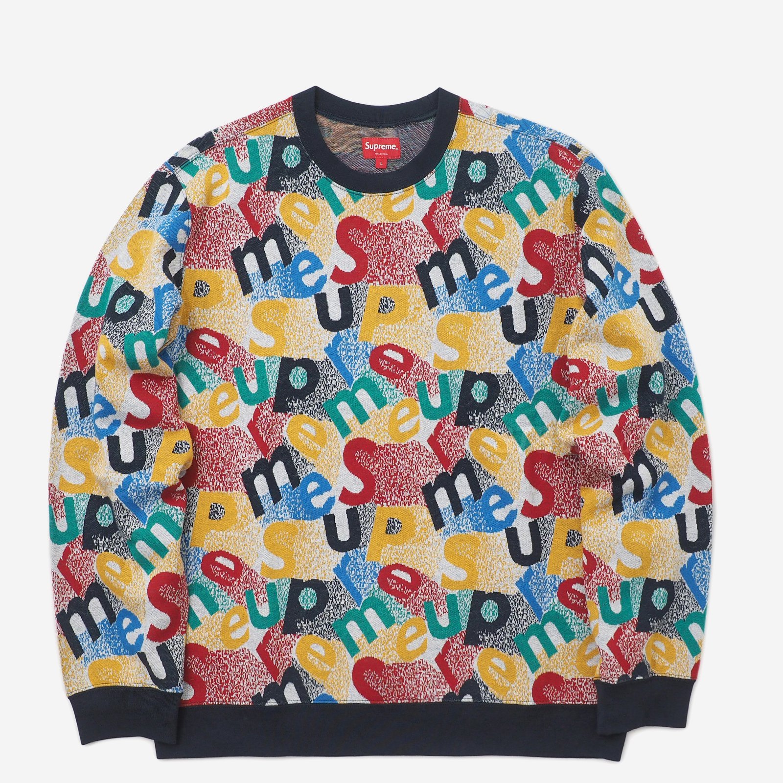 【L】19AW Supreme Scatter Text Crewneck