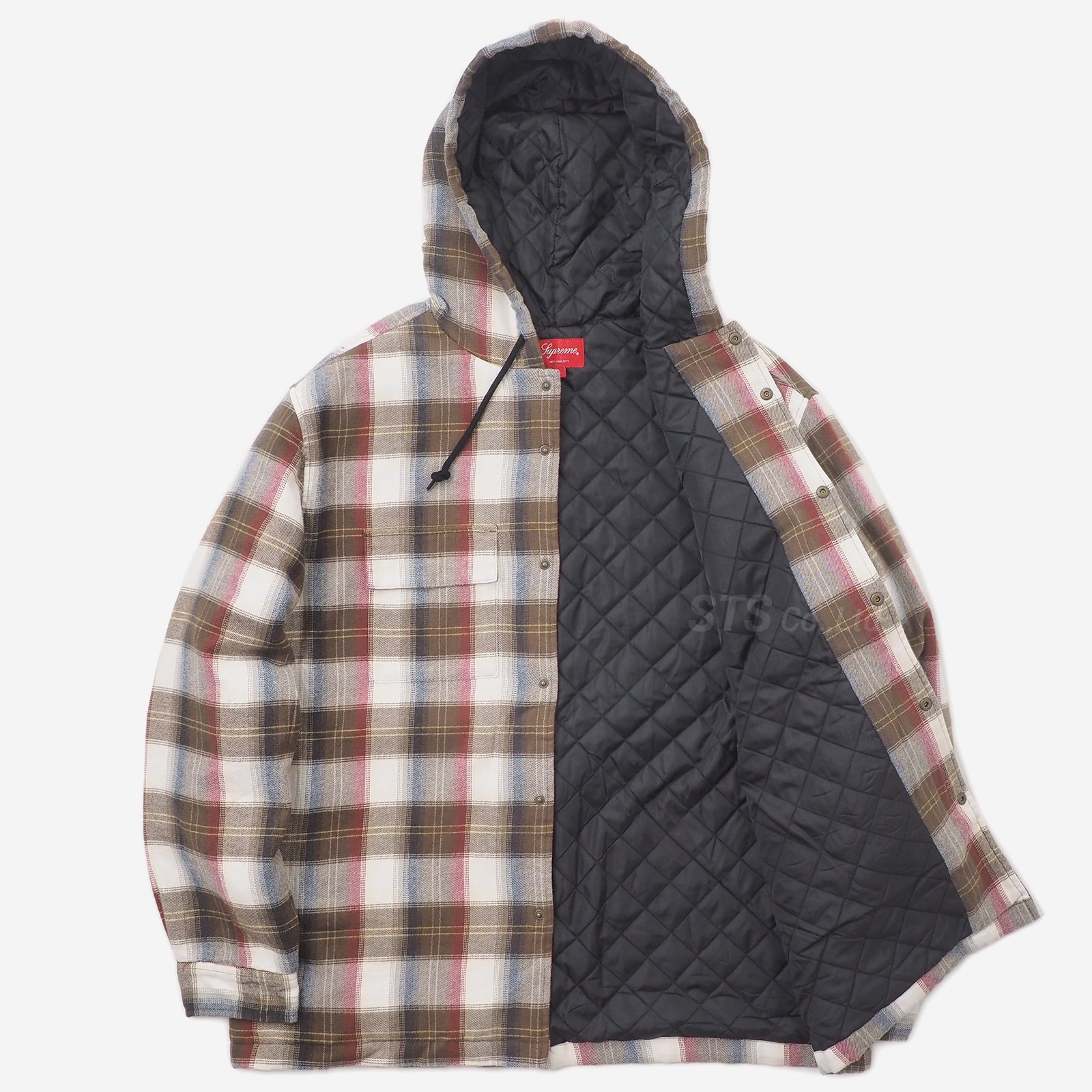 クーポン・セール Supreme19awのQuilted Hooded Plaid Shirt ...