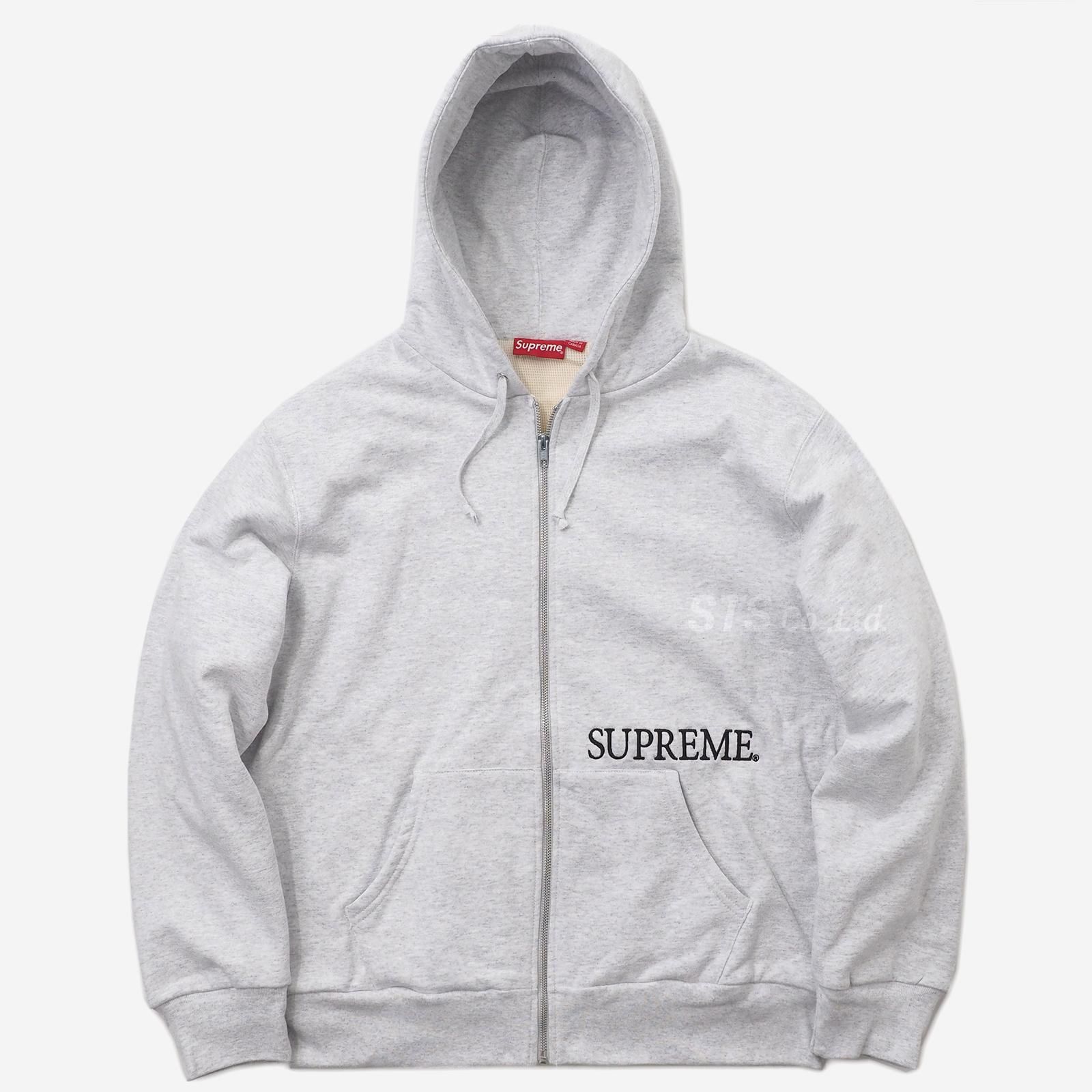 supreme thermal zip up sweatshirt L