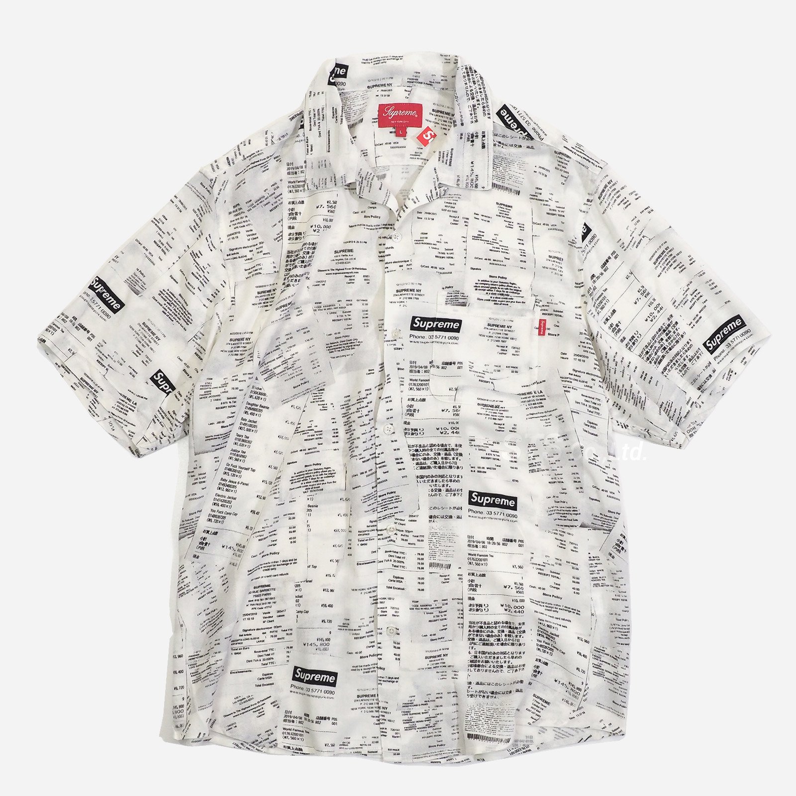 最大59％オフ！ supreme receipt rayon s shirt Ｍサイズ asakusa.sub.jp