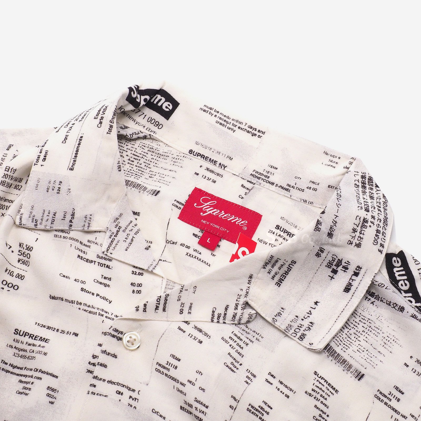 Supreme - Receipts Rayon S/S Shirt - UG.SHAFT
