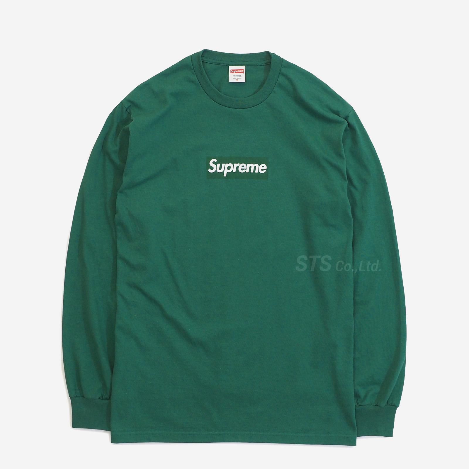 L】グリーン BOX LOGO crewneck supreme-