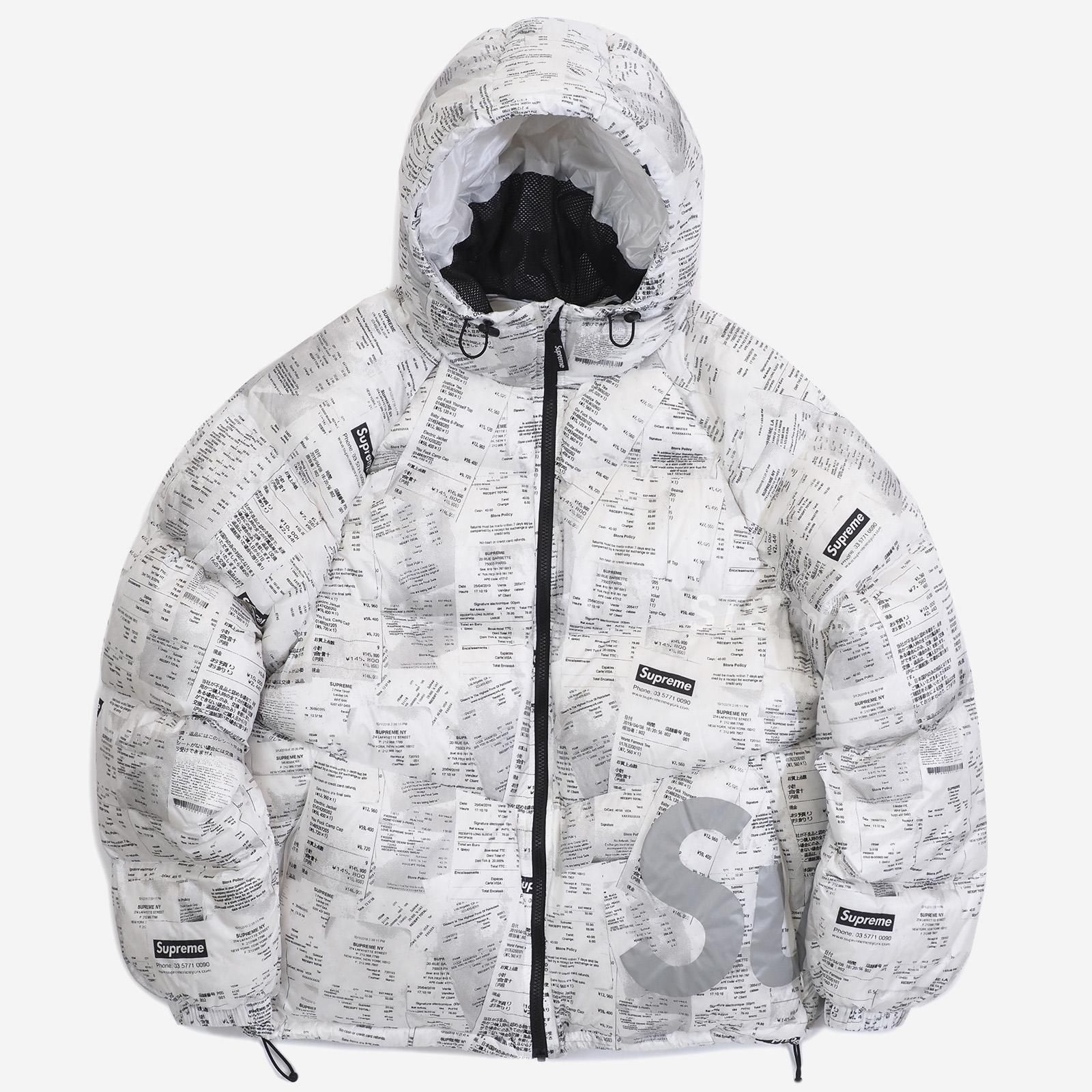 supreme Hooded Down Jacket 白 レシート S - ダウンジャケット