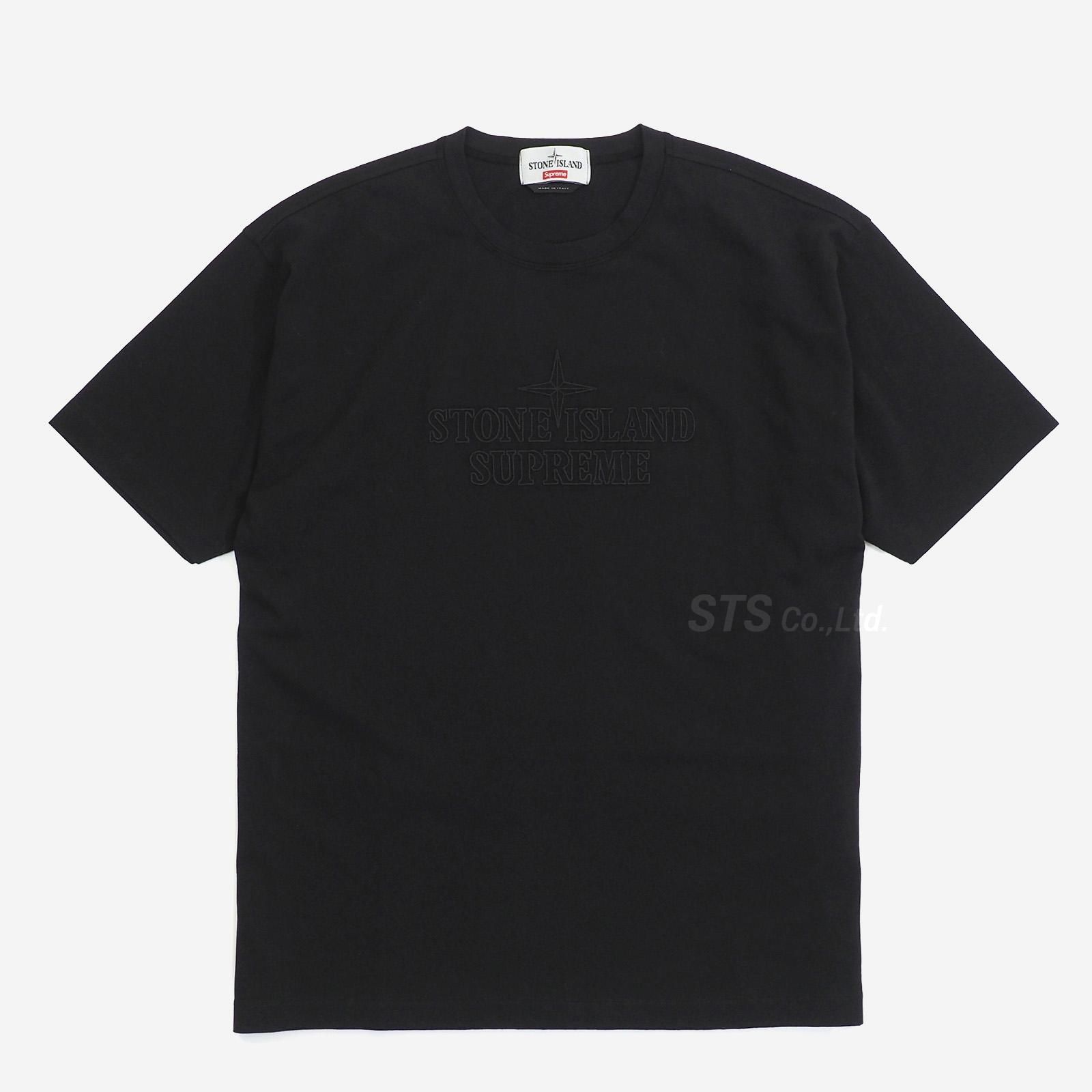 Sサイズ Supreme × Stone Island 刺繍ロゴ TシャツBlackサイズ - T