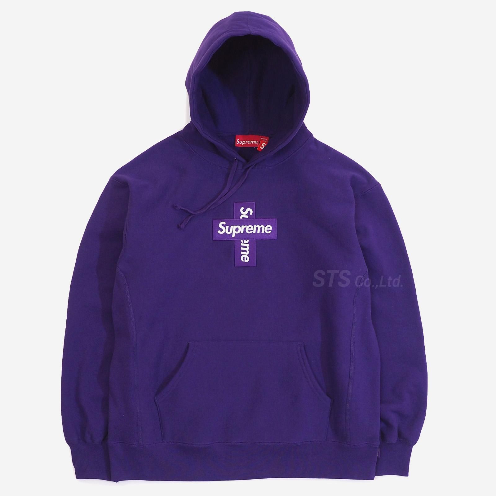 Cross Box Logo Hooded Sweatshirt L