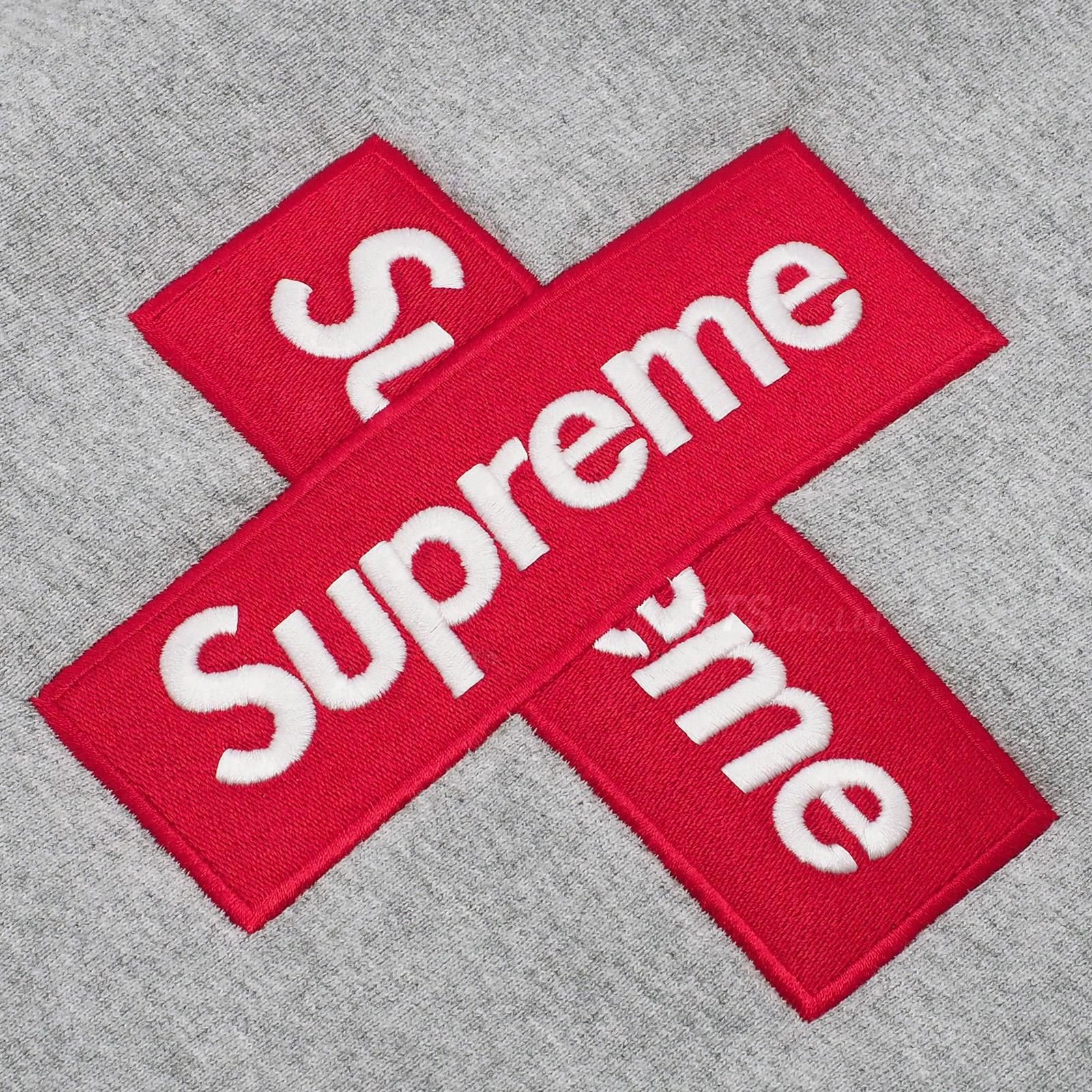 Supreme Cross Box Logo Hooded Grey S