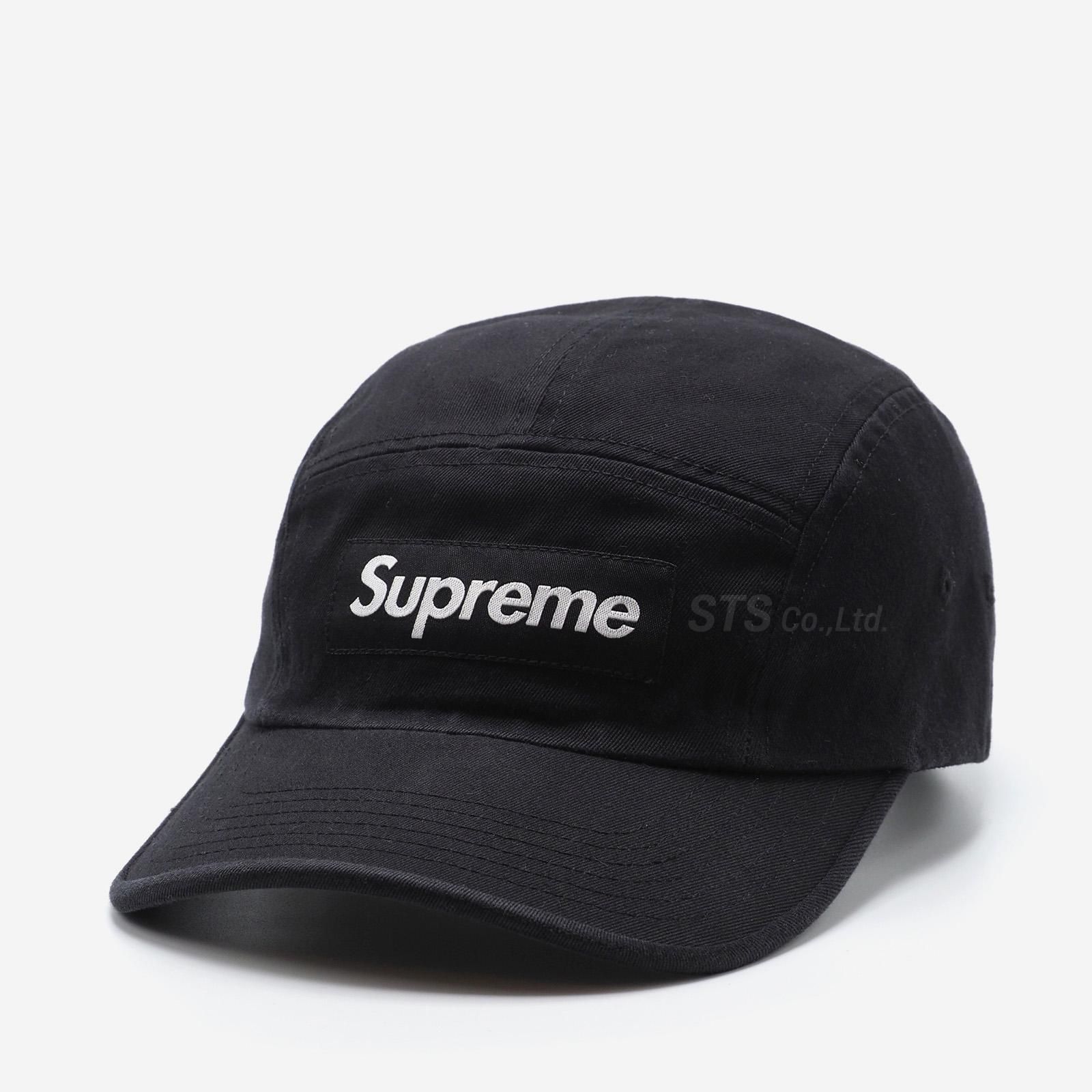 品質が supreme Washed Chino Twill Camp Cap ブラック キャップ