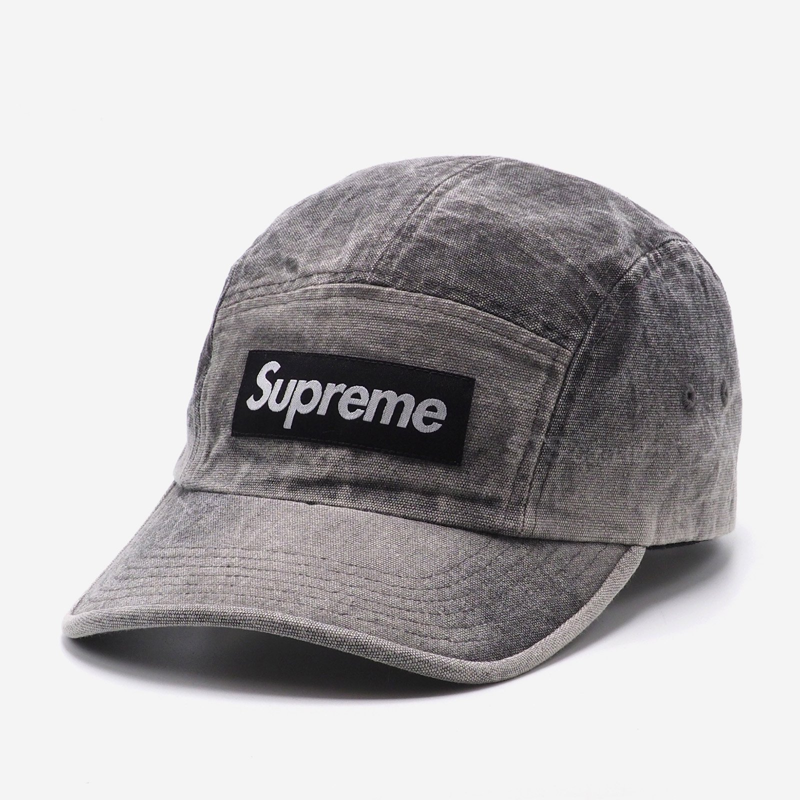 supreme washed canvas camp cap black 黒 - キャップ