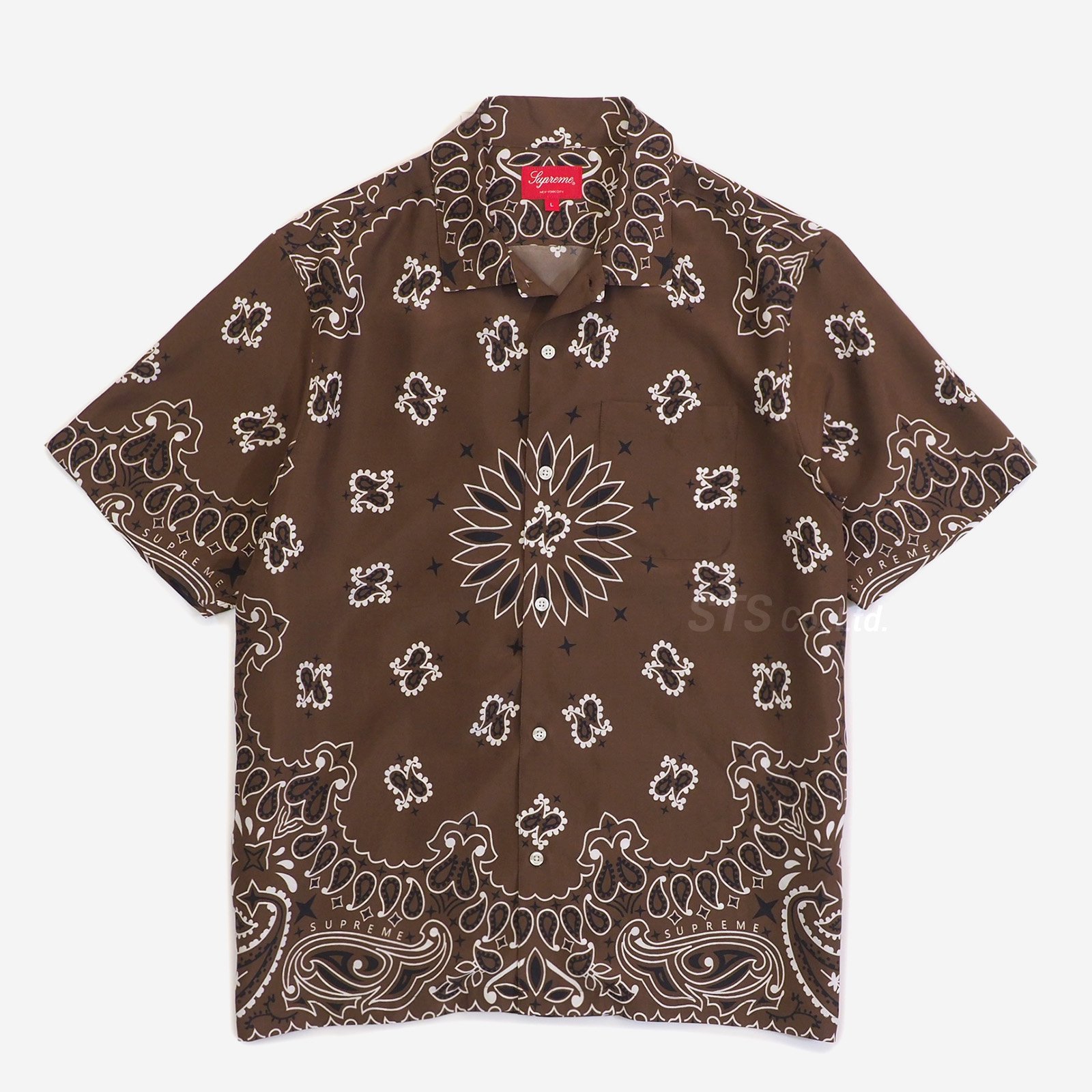 Supreme Bandana Silk S/S Shirt Brown L 0