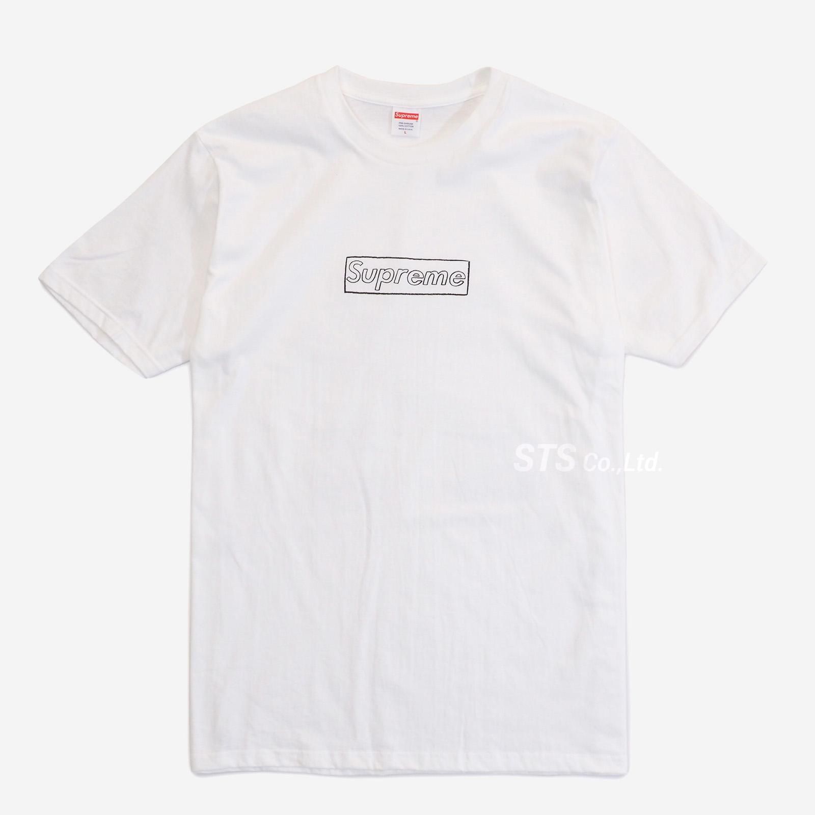 Tシャツ/カットソー(半袖/袖なし)supreme KAWS Chalk Box Logo tee 白XL