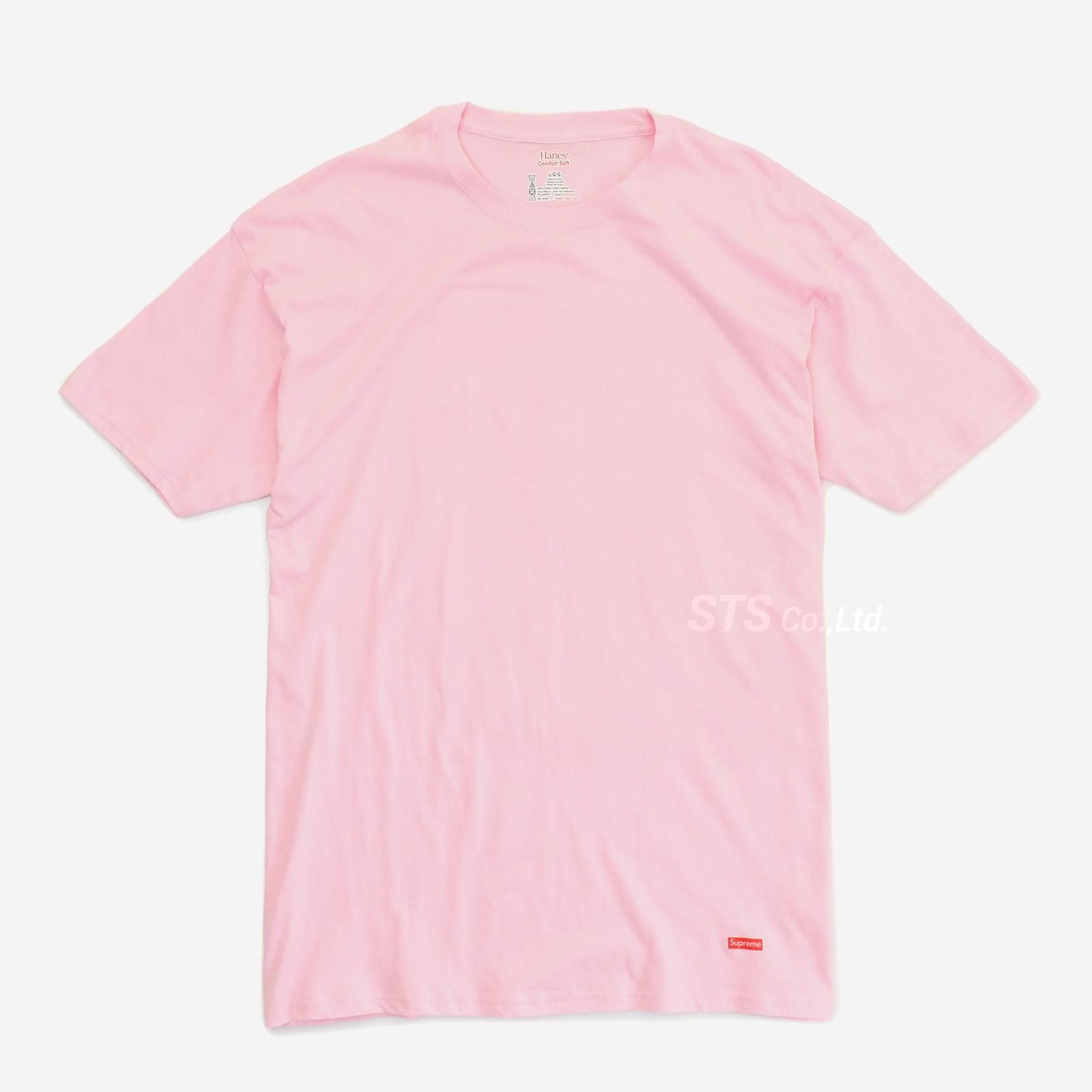 Supreme Hanes Tagless Tees pink サイズm - Tシャツ/カットソー(半袖