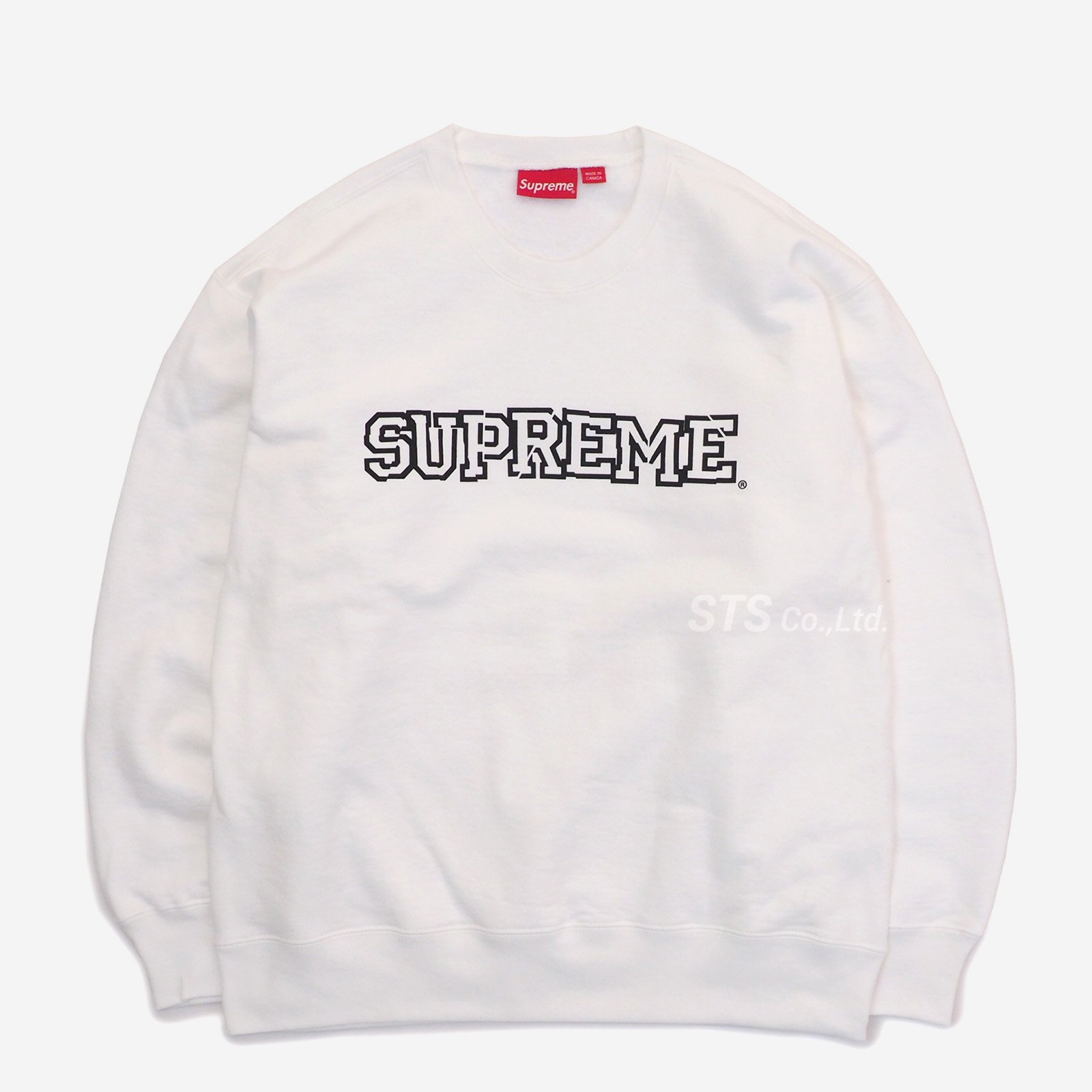 数量限定セール 新品タグsupremeパネルlogo加工crewneckトレーナー