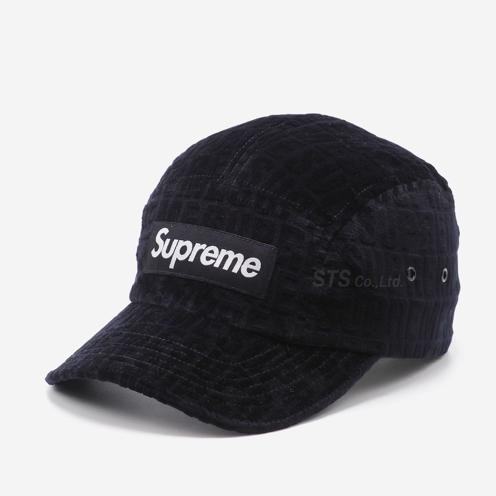 supreme velvet camp cap black
