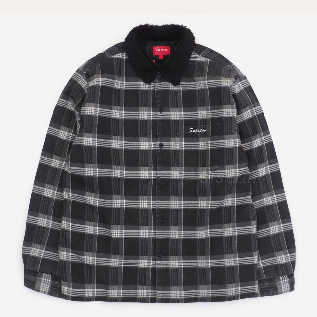 【SALE】Supreme - Faux Fur Collar Flannel Shirt