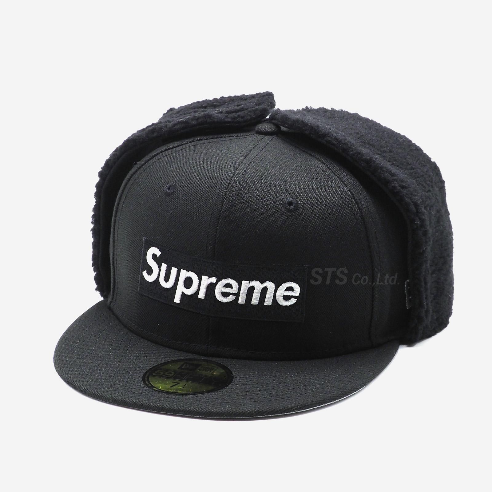 Supreme Earflap BoxLogo NewEra Black | gualterhelicopteros.com.br