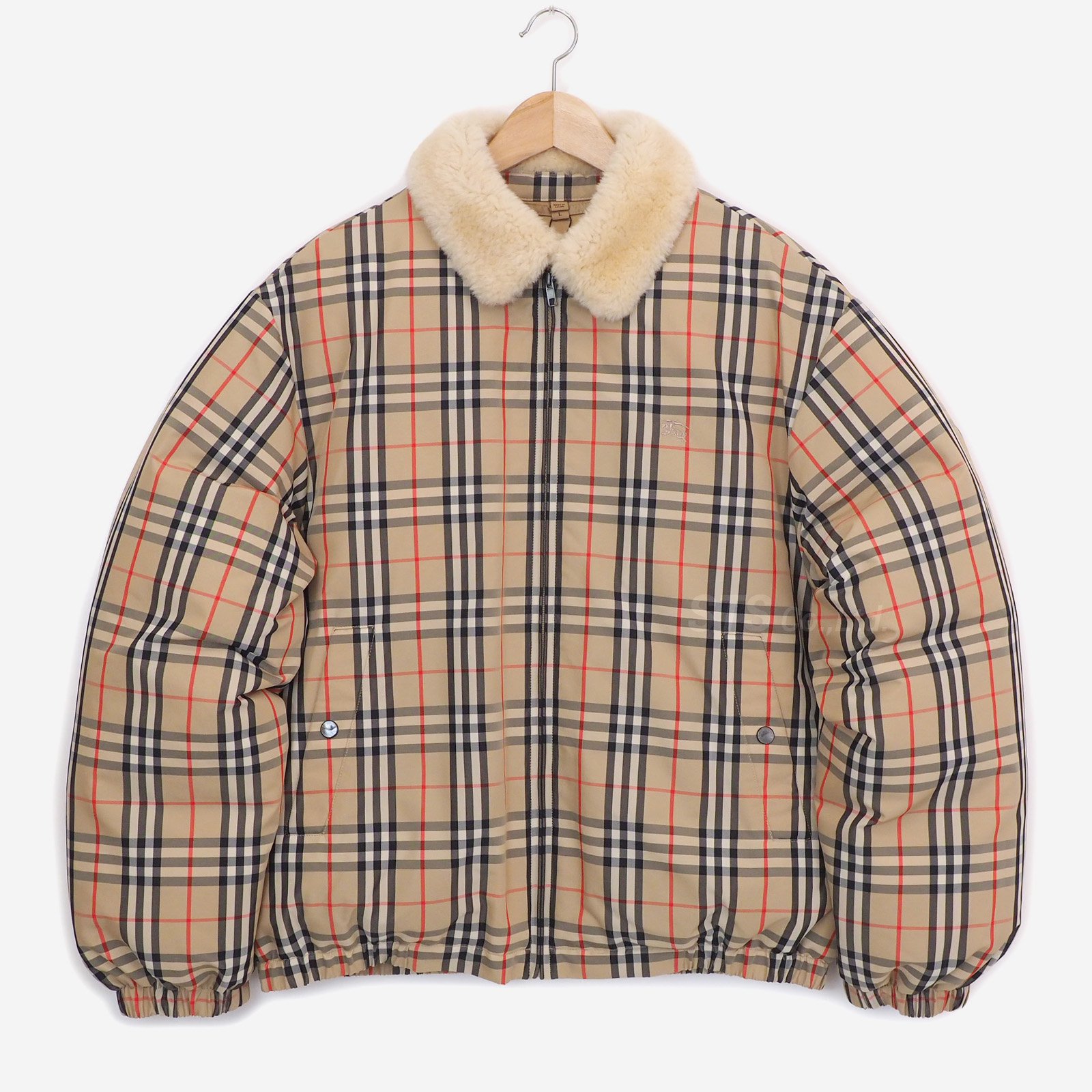 Supreme/Burberry Shearling Collar Down Puffer Jacket 