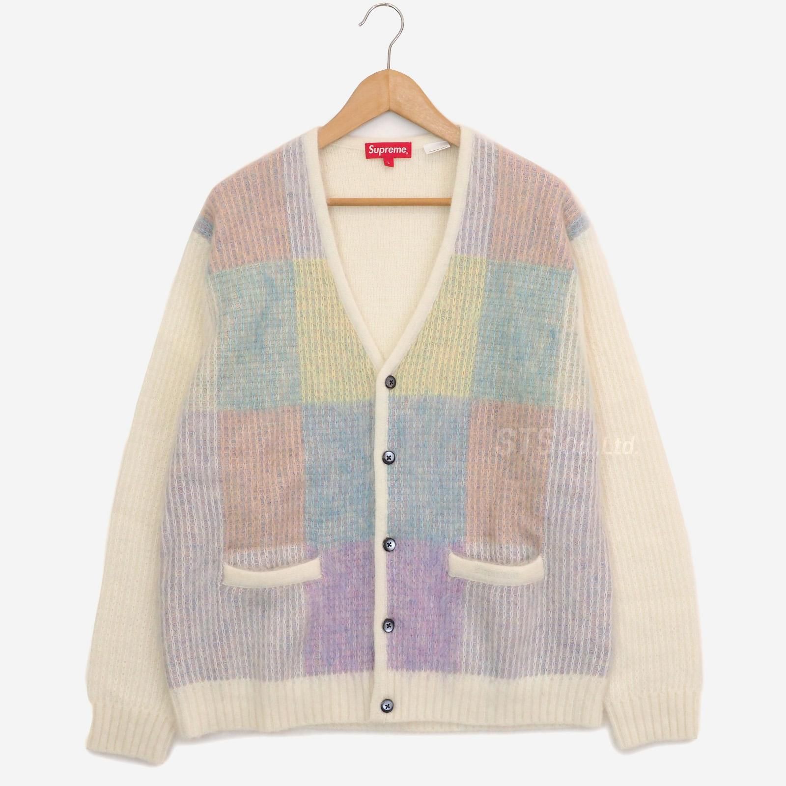 supreme Brushed Grid Cardigan black