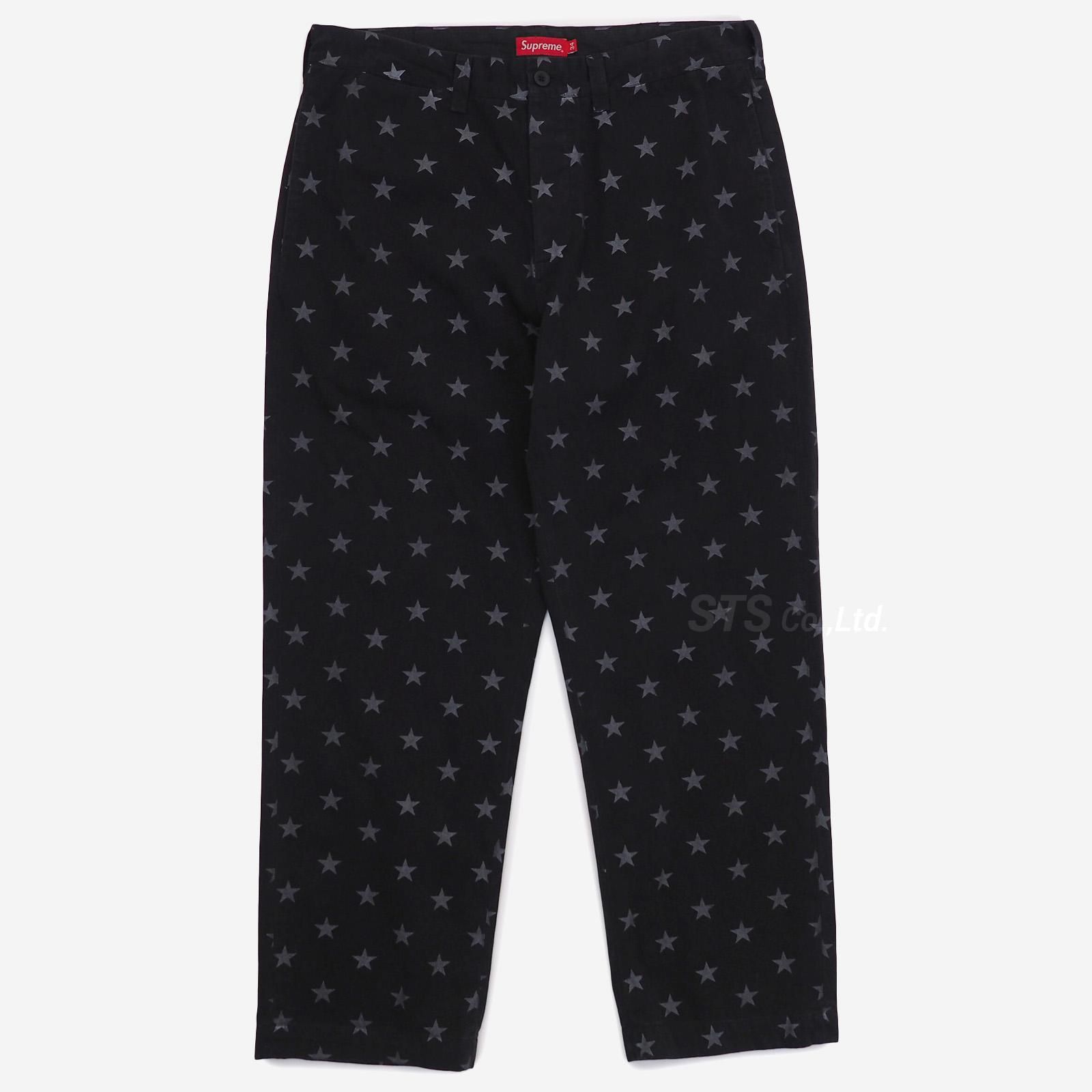 supreme pin up chino pant Black Stars 36メンズ - チノパン