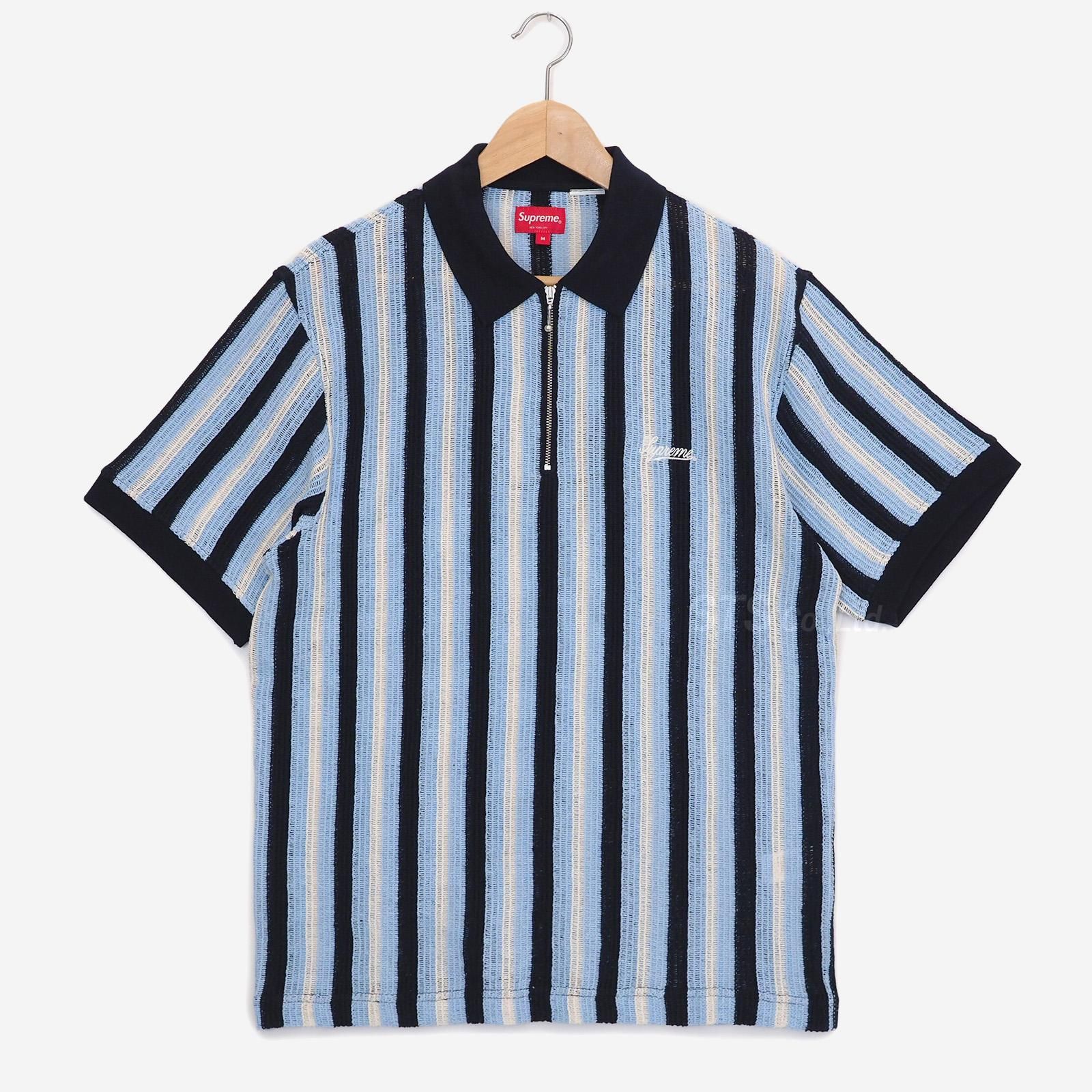 Supreme - Open Knit Stripe Zip Polo - UG.SHAFT