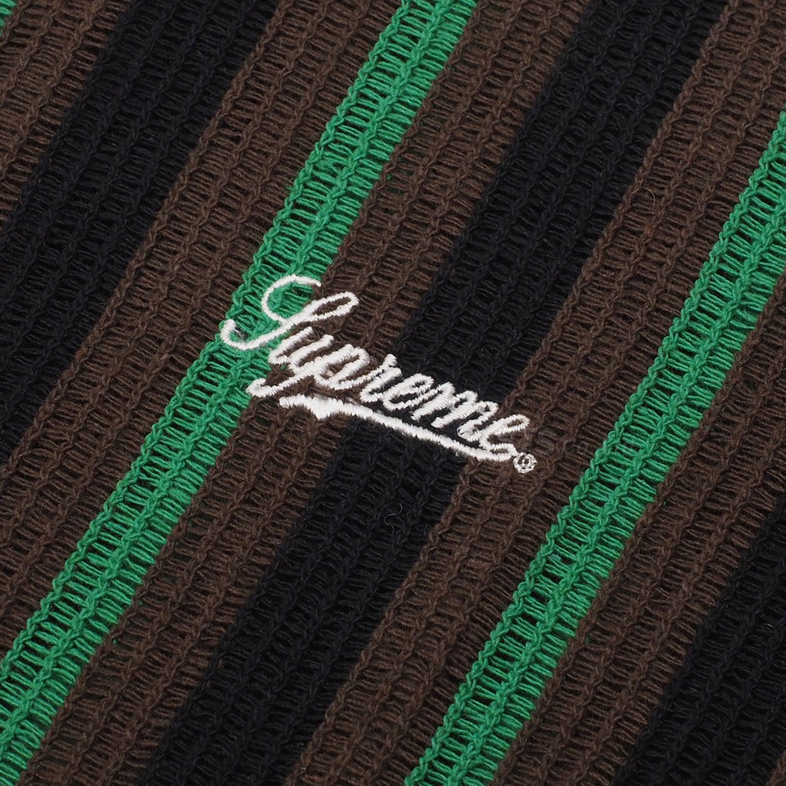 Supreme   Open Knit Stripe Zip Polo   UG.SHAFT