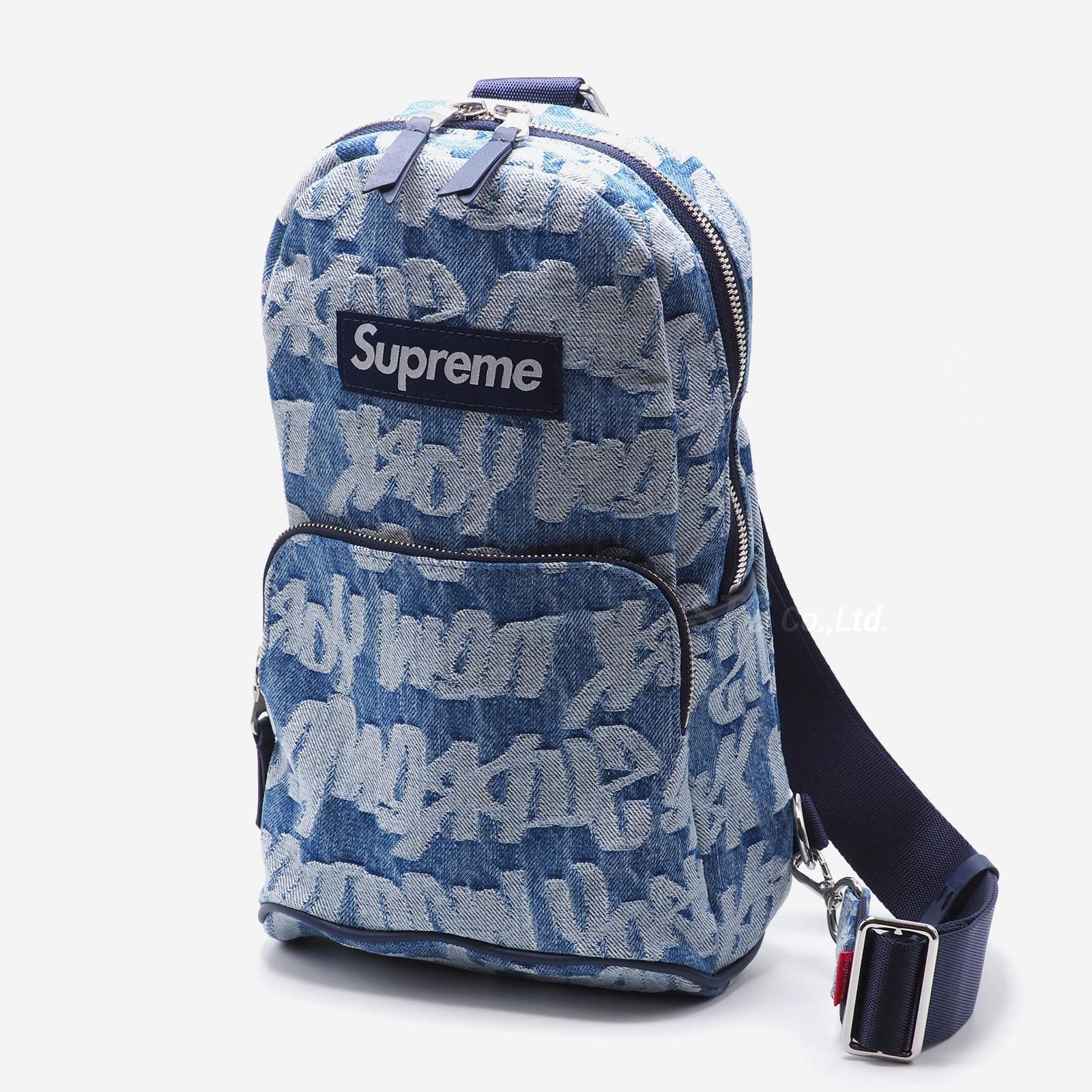 Supreme Jacquard Denim Sling Bag "Blue"