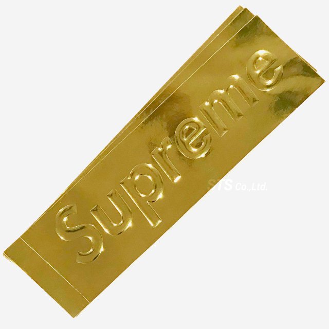 Supreme - Embossed Metallic Gold Box Logo Sticker