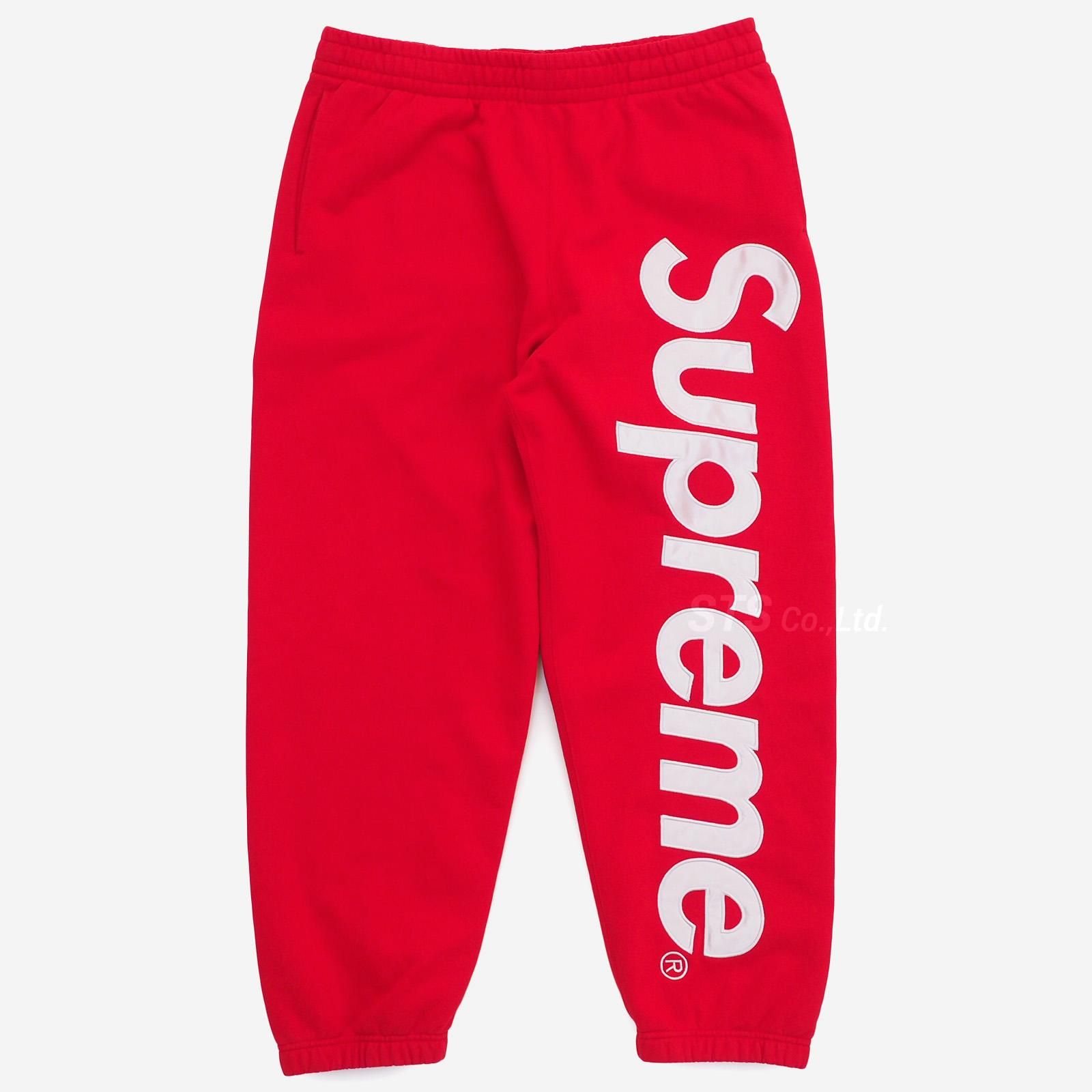 Supreme Satin Appliqu Sweatpant pink XXL