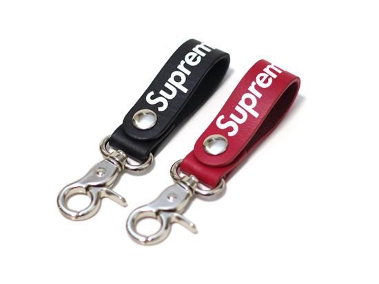 Supreme Leather Key Loop ブラック 黒キーホルダー - キーホルダー