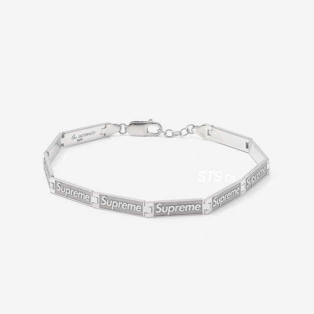 Supreme/Jacob & Co Logo Link Bracelet - Sterling Silver