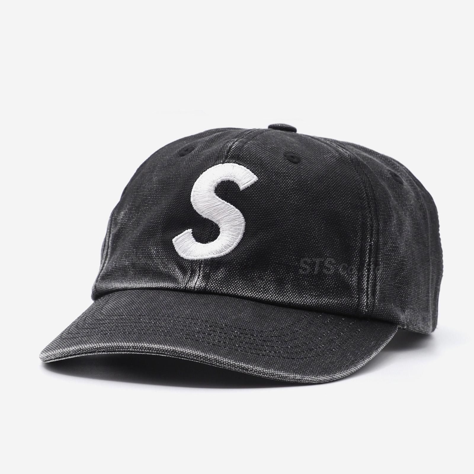 Supreme Pigment Canvas S Logo 6-Panel 黒キャップ