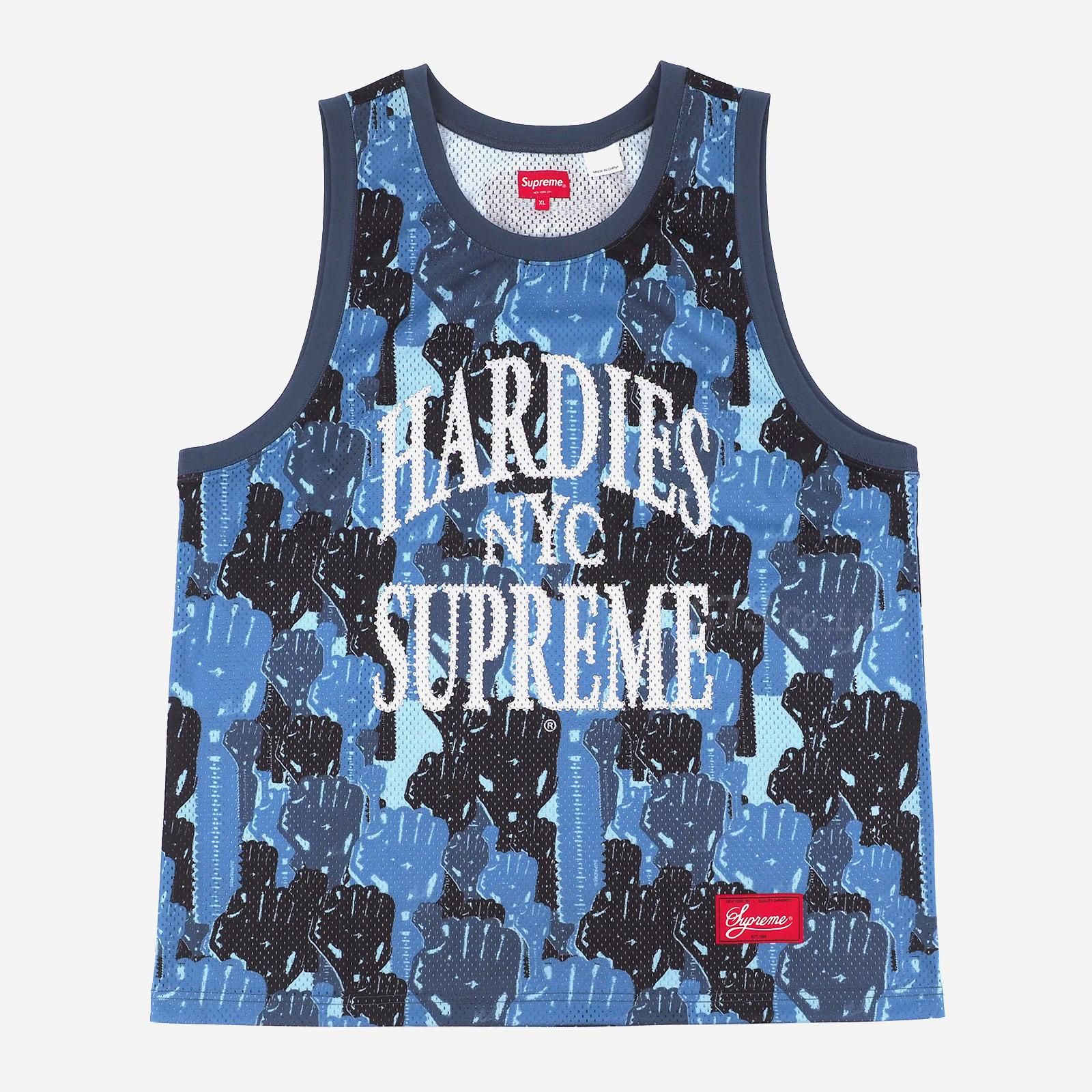 青 M Supreme Dyed Basketball Jersey Blue - トップス